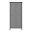 Valenca Classic Satin grey 2 door Double Wardrobe (H)1950mm (W)890mm (D)496mm