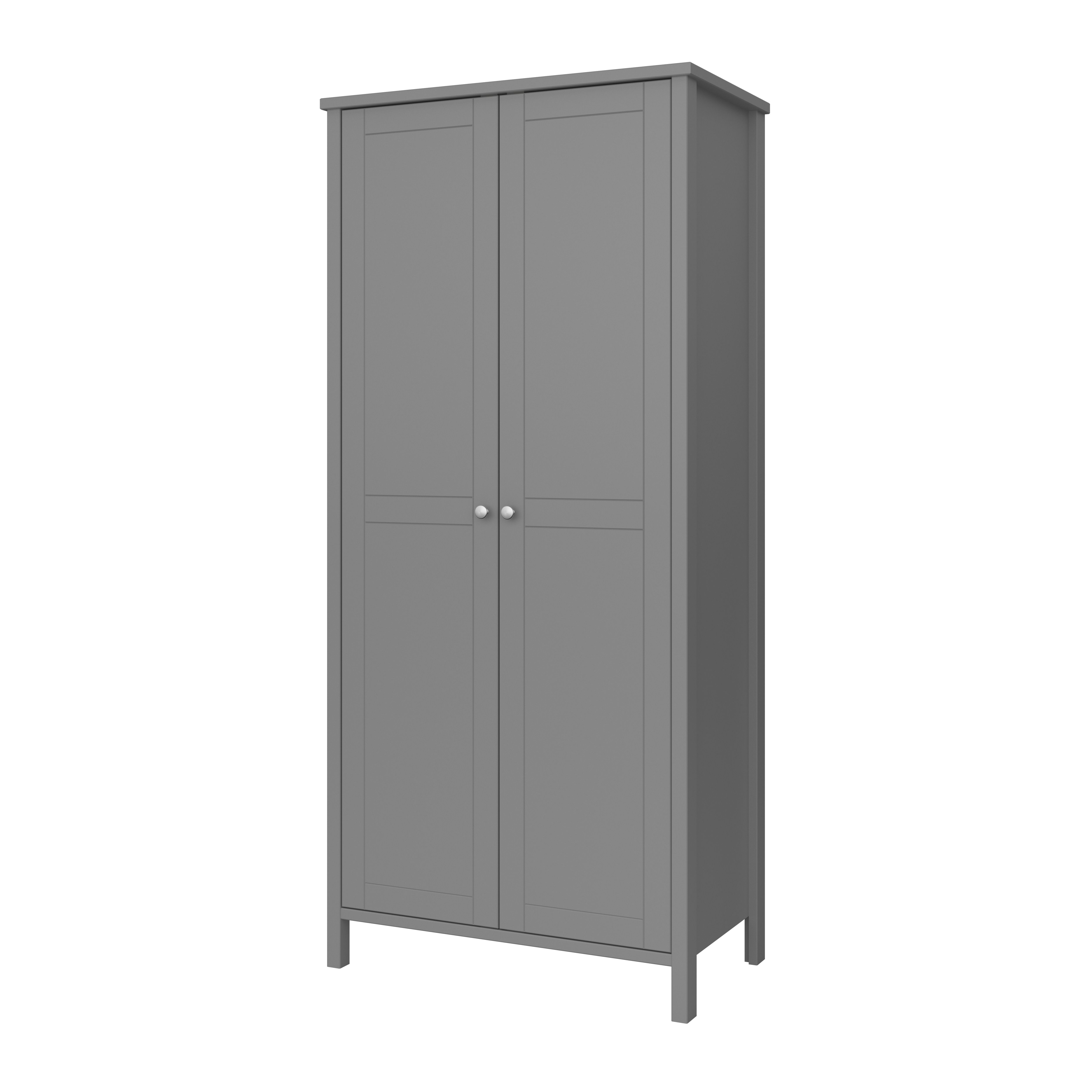 Valenca Classic Satin grey Double Wardrobe (H)1950mm (W)890mm (D)496mm