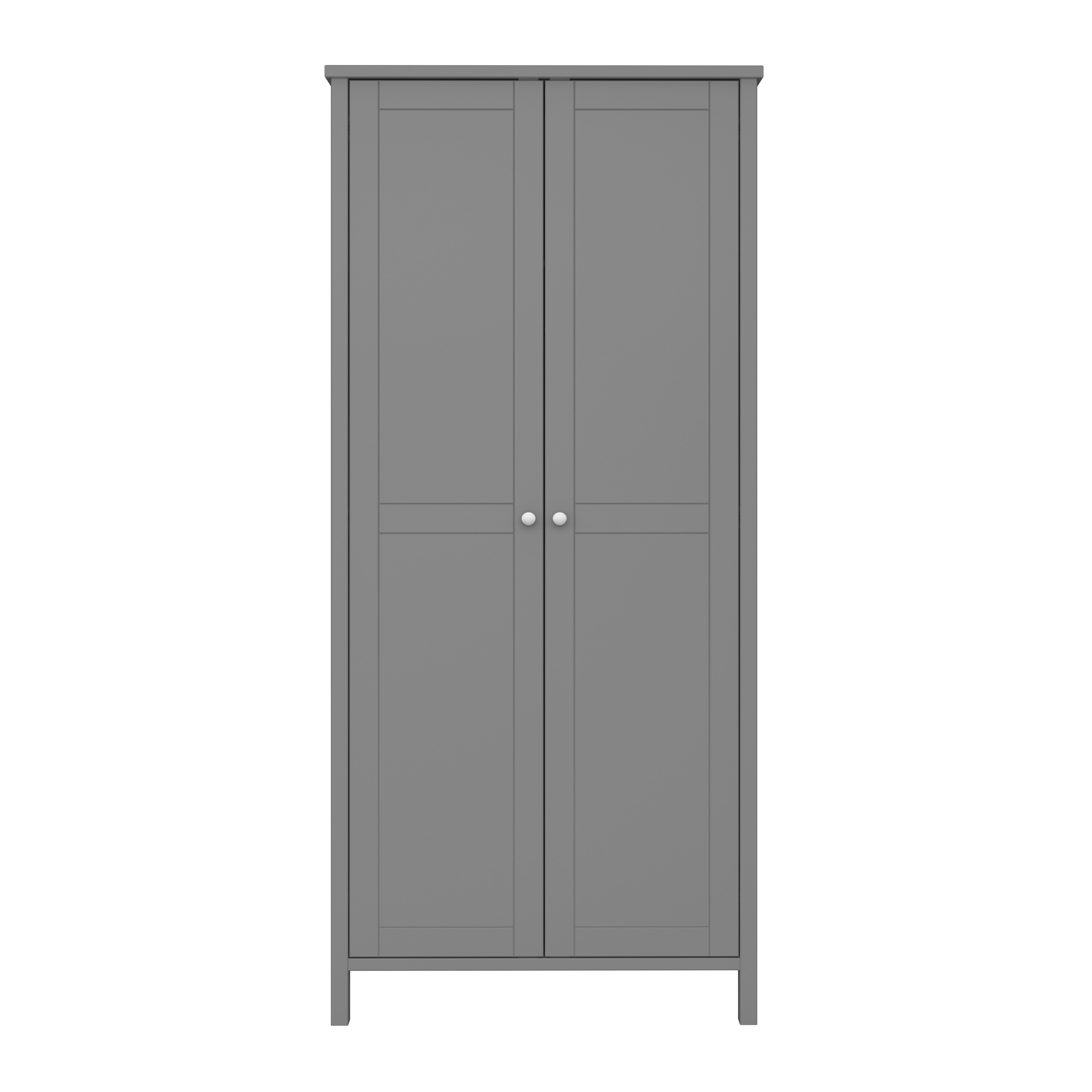 Valenca Classic Satin grey Double Wardrobe (H)1950mm (W)890mm (D)496mm