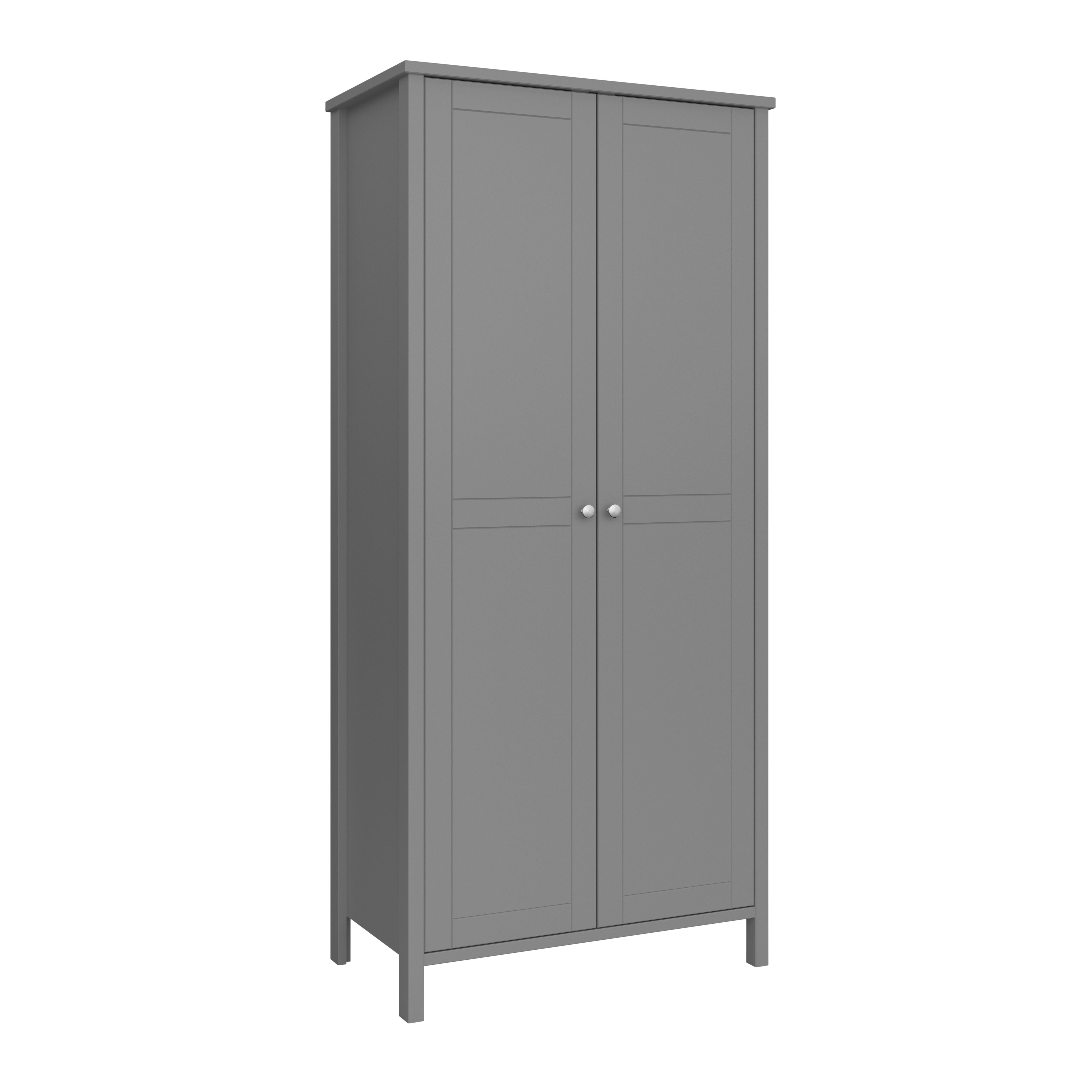 Valenca Classic Satin grey Double Wardrobe (H)1950mm (W)890mm (D)496mm