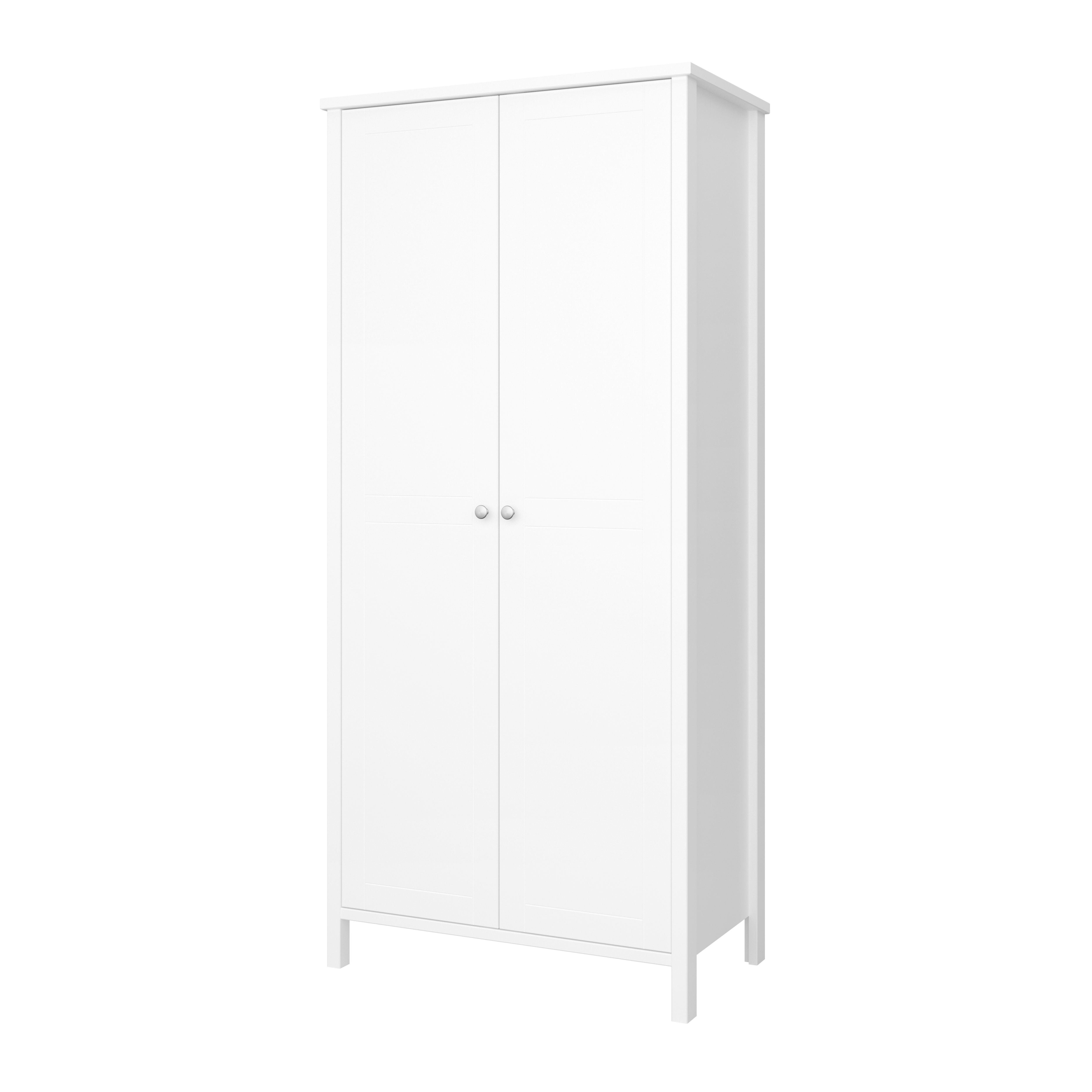 Valenca Classic Satin white Double Wardrobe (H)1950mm (W)890mm (D)496mm ...