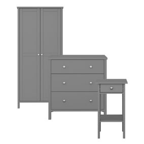 Valenca Grey 3 piece Bedroom furniture set