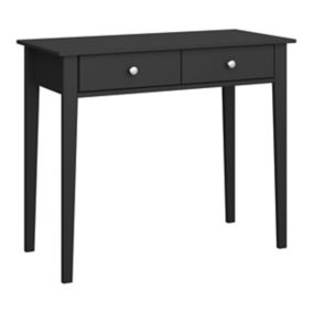 Valenca Satin black Painted 2 Drawer Dressing table (H)765mm (W)1000mm (D)450mm