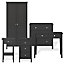 Valenca Satin black Painted 2 Drawer Dressing table (H)765mm (W)1000mm (D)450mm
