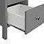 Valenca Satin grey 3 Drawer Bedside table (H)699mm (W)400mm (D)382.4mm
