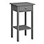 Valenca Satin grey Painted 1 Drawer Non extendable Bedside table (H)700mm (W)400mm (D)354mm