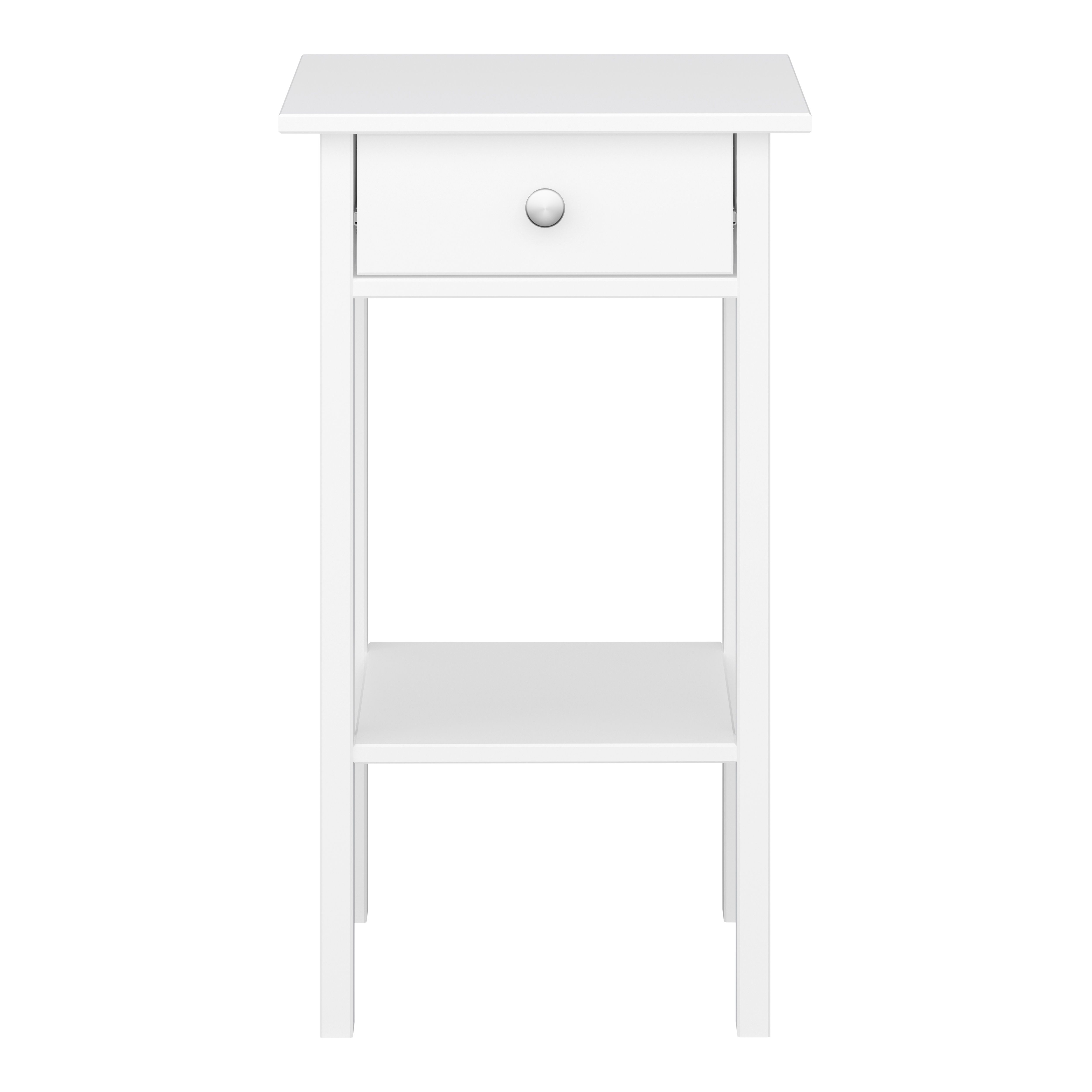 Valenca Satin white MDF 1 Drawer Bedside table (H)700mm (W)400mm (D)354mm