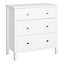 Valenca Satin white MDF 3 Drawer Wide Chest of drawers (H)840mm (W)800mm (D)410mm
