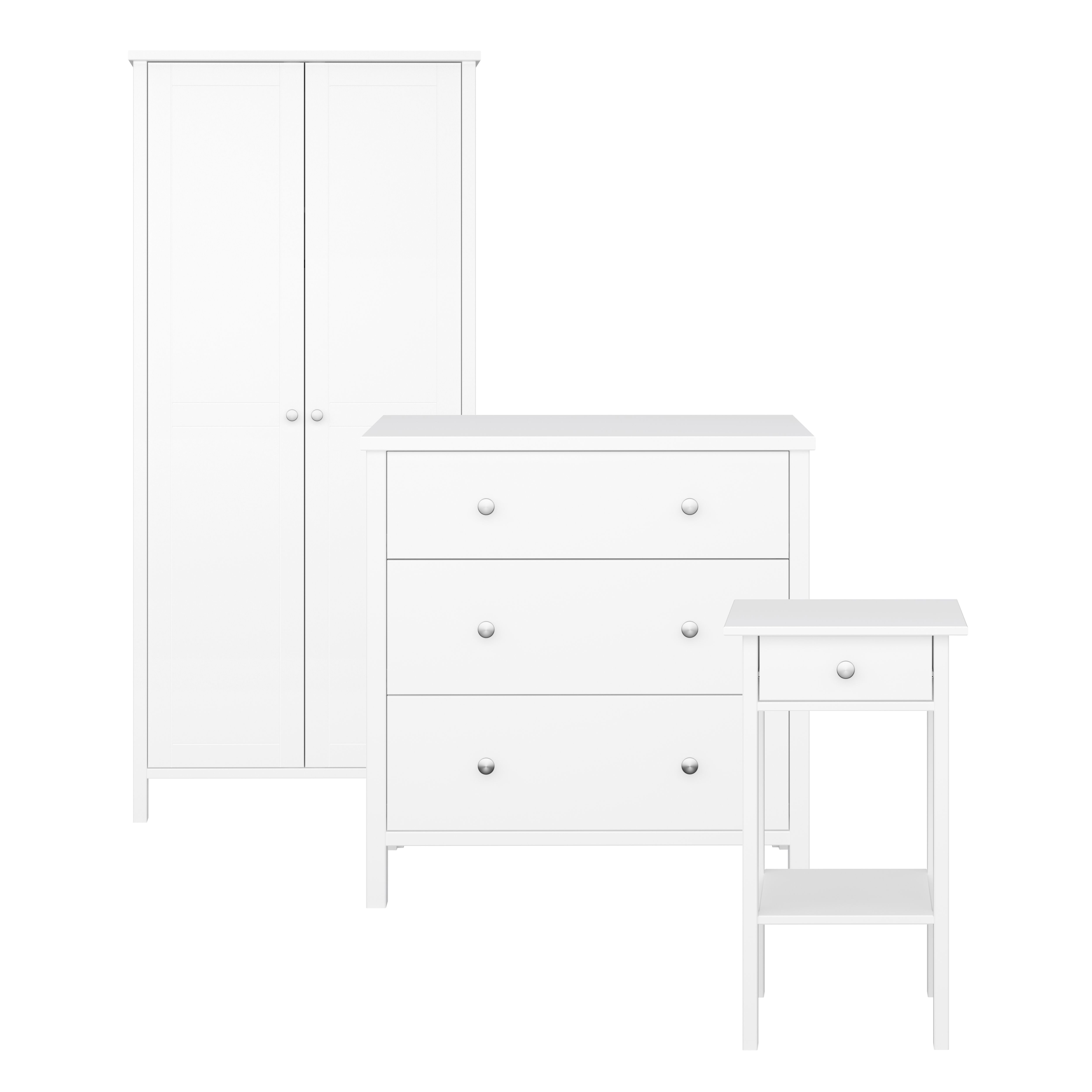 Simple white deals bedroom set