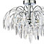 Valetta Faceted Brushed Acrylic & steel Chrome effect 3 Lamp Bathroom LED Ceiling light
