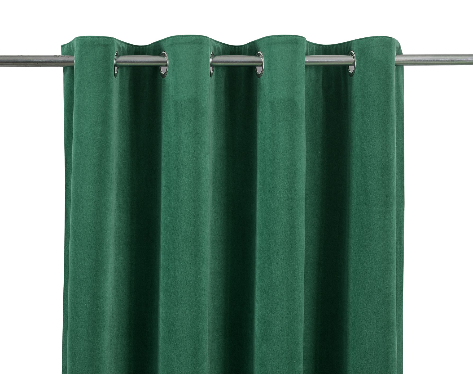 Valgreta Dark green Velvet Lined Eyelet Curtain (W)117cm (L)137cm