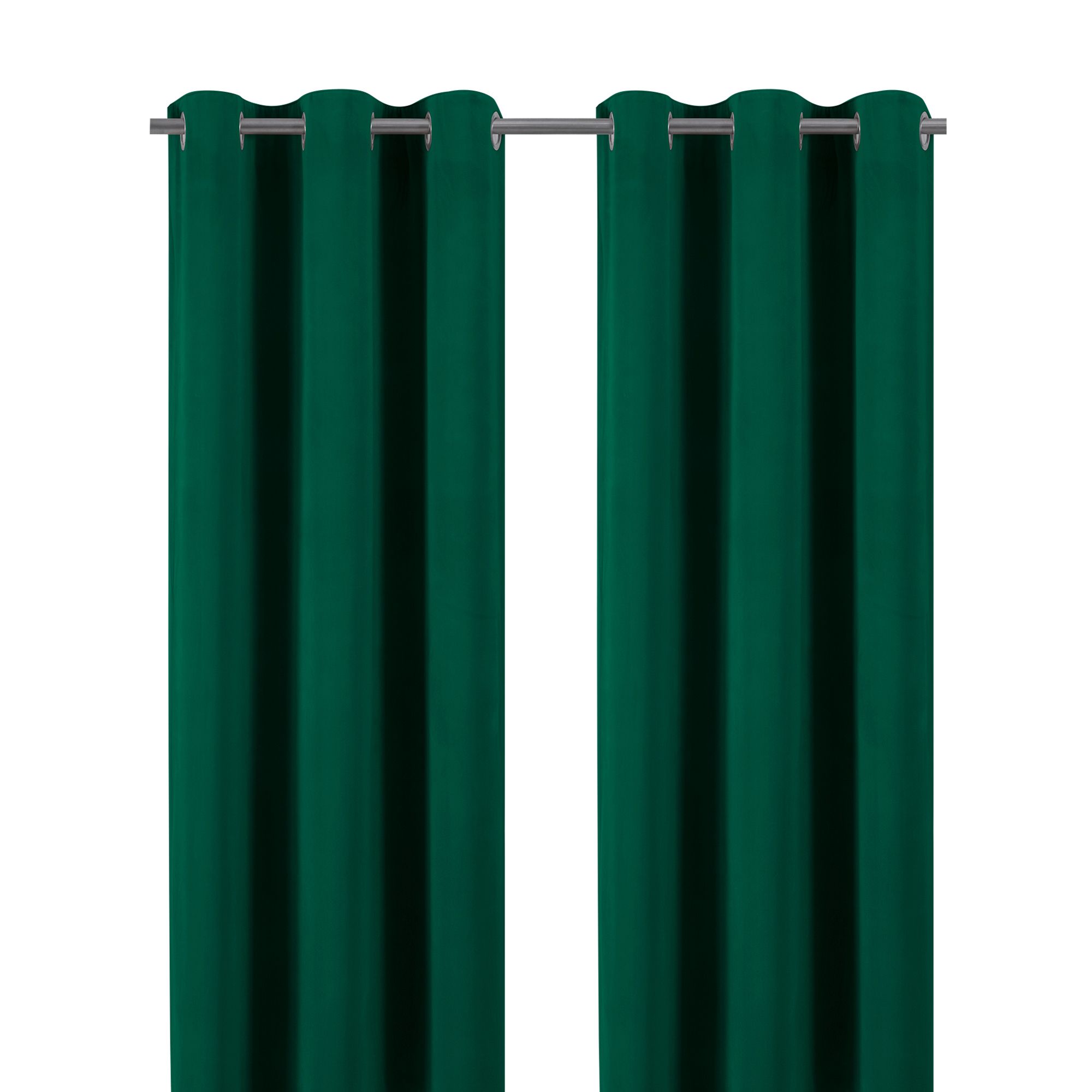 Valgreta Dark green Velvet Lined Eyelet Curtain (W)117cm (L)137cm, Pair