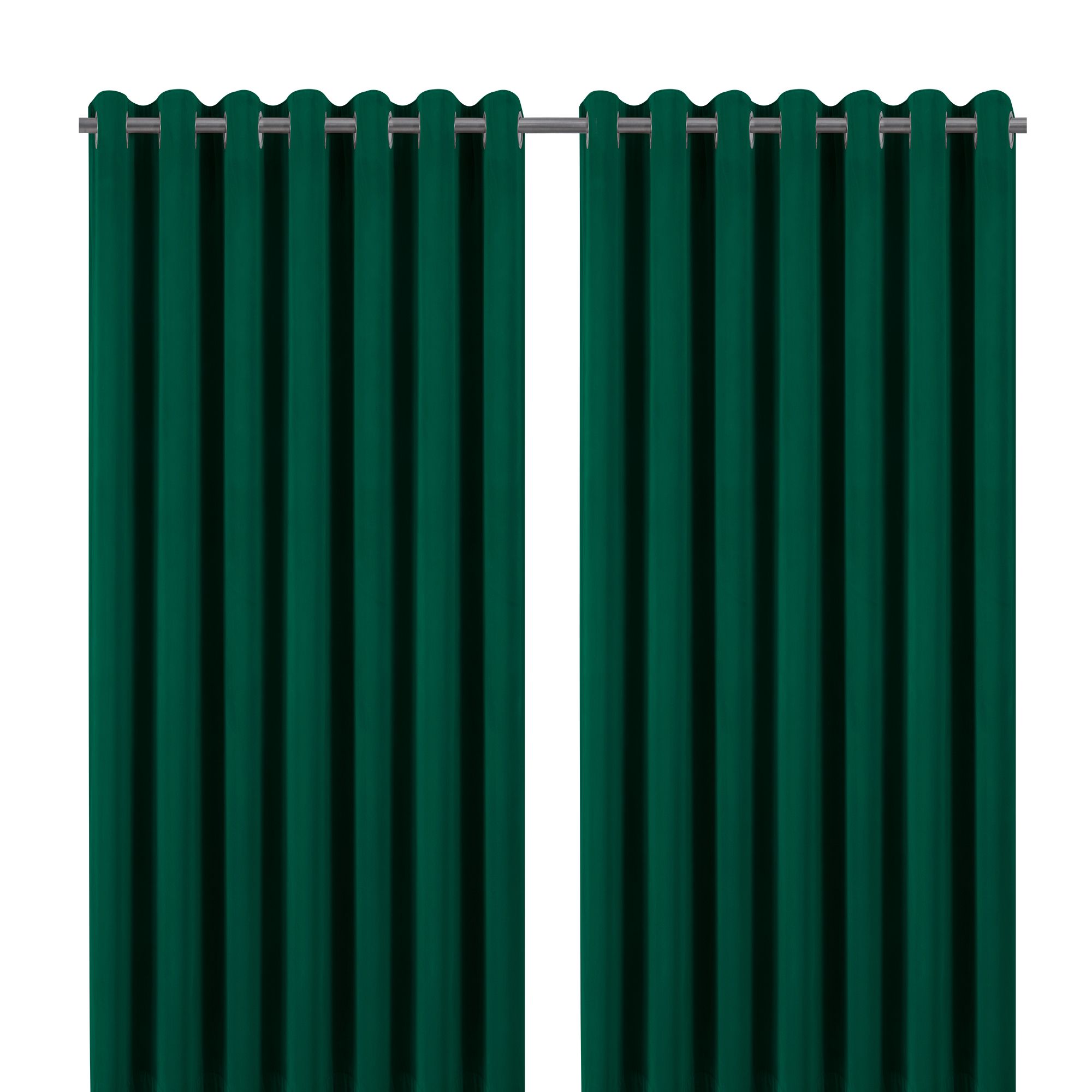 Valgreta Dark green Velvet Lined Eyelet Curtain (W)22.8cm (L)22.8cm, Pair