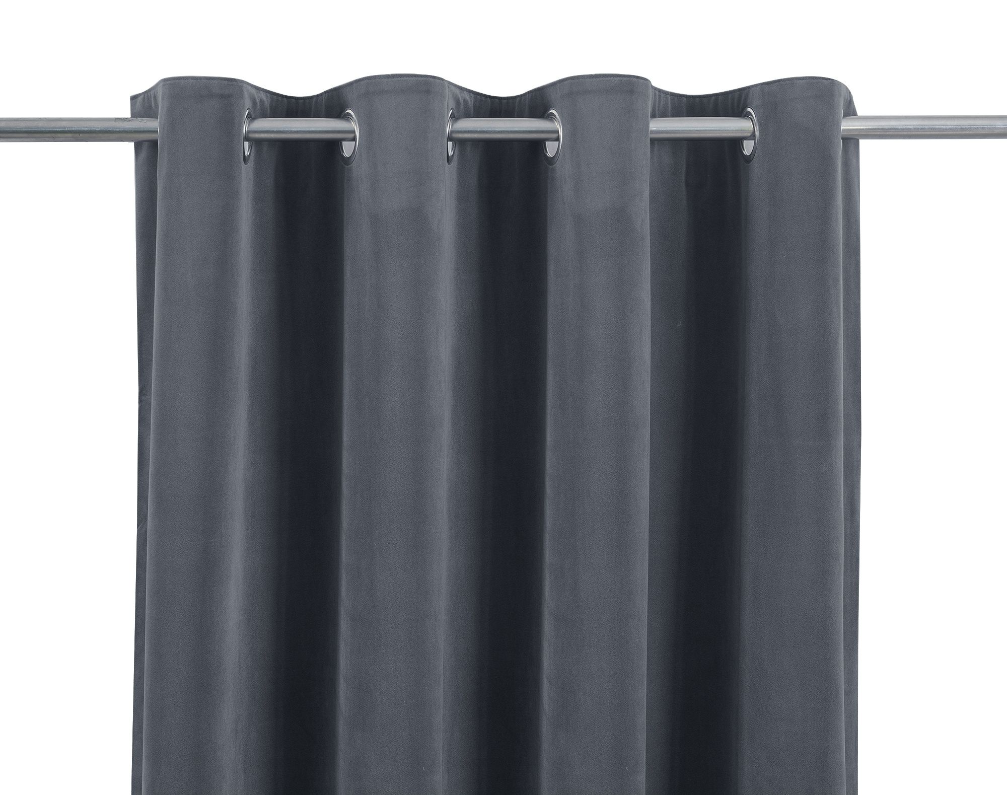Valgreta Deep navy Velvet Lined Eyelet Curtain (W)117cm (L)137cm, Pair