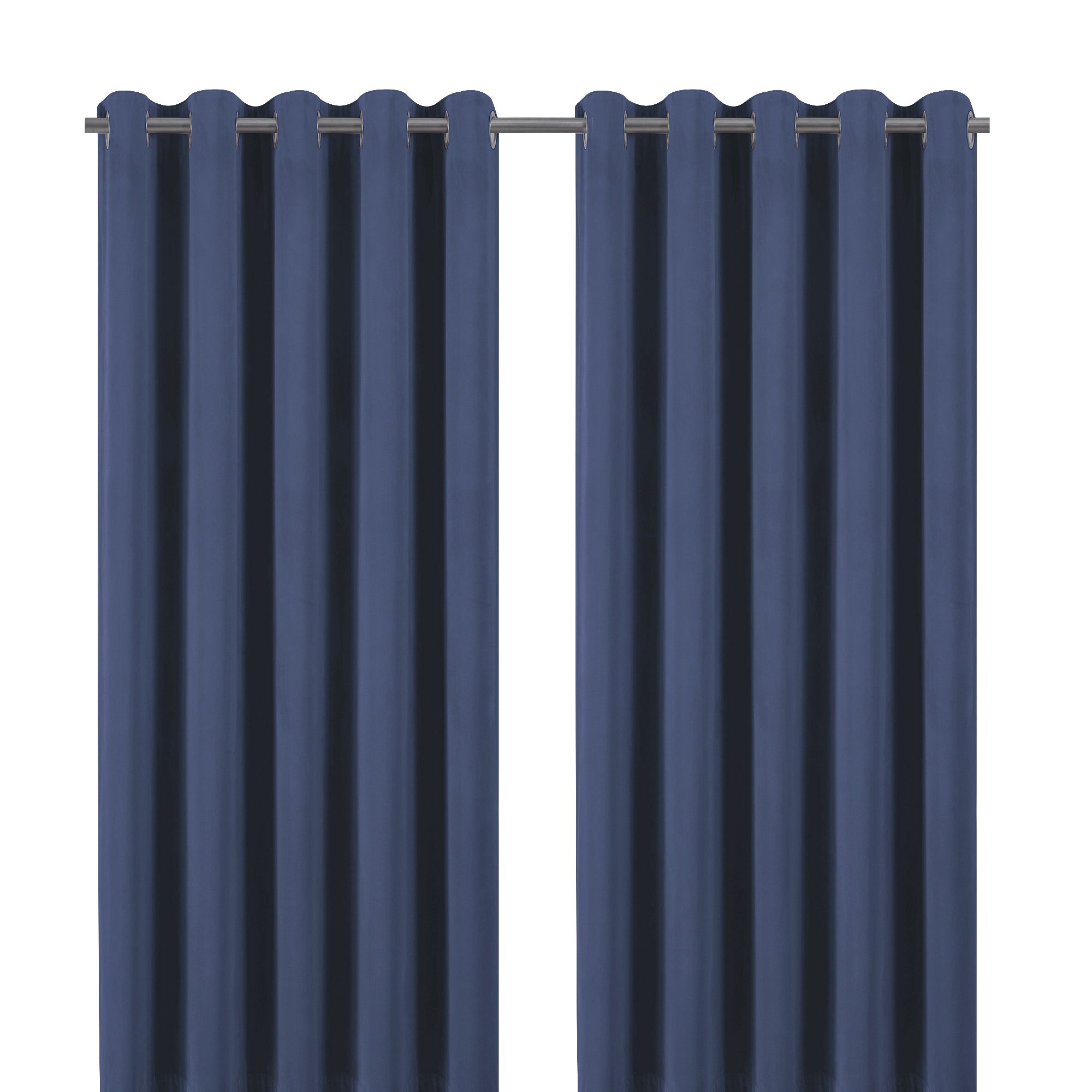 Valgreta Deep Navy Velvet Lined Eyelet Curtain (W)167cm (L)228cm, Pair ...