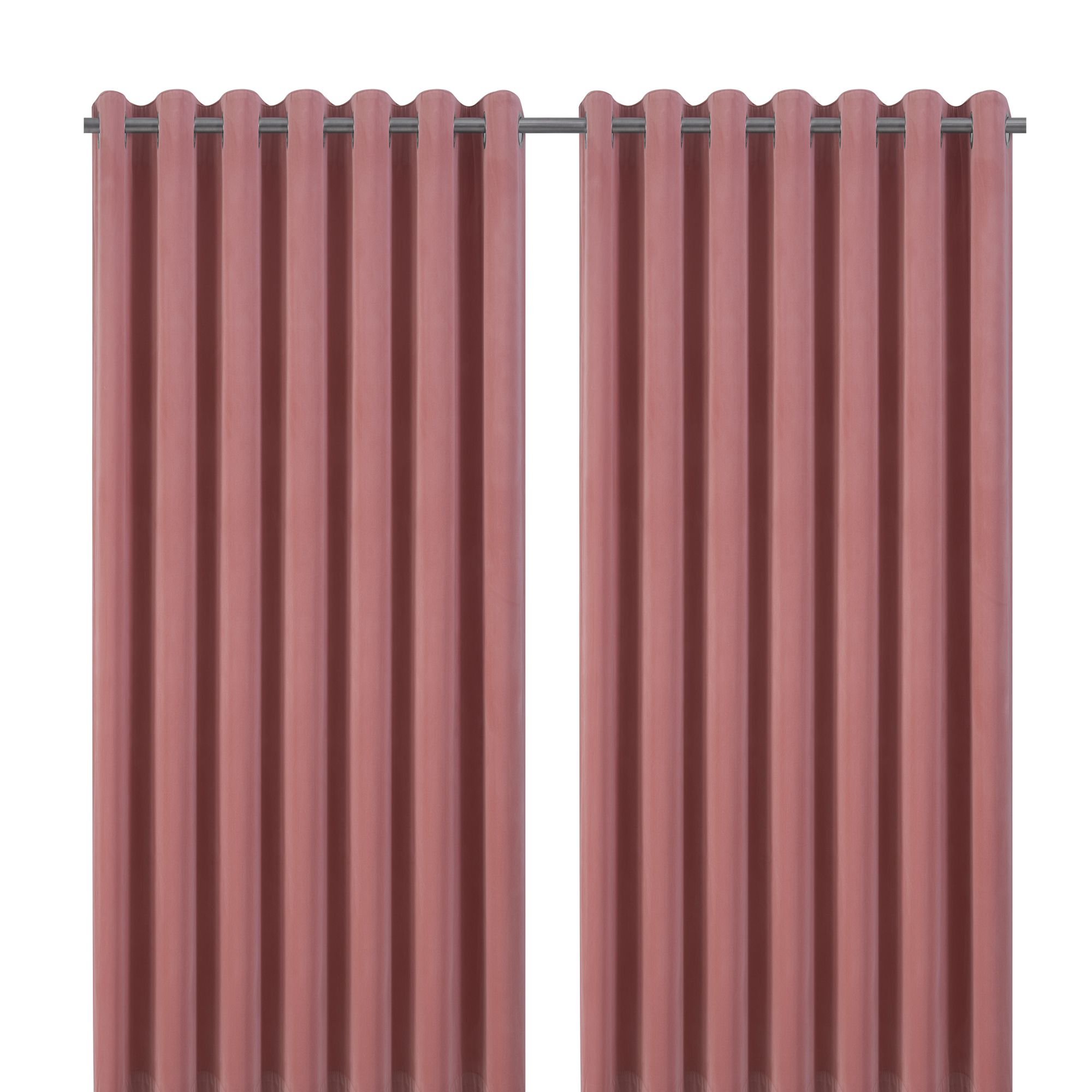 Valgreta Pink Velvet Lined Eyelet Curtain (W)22.8cm (L)22.8cm, Pair