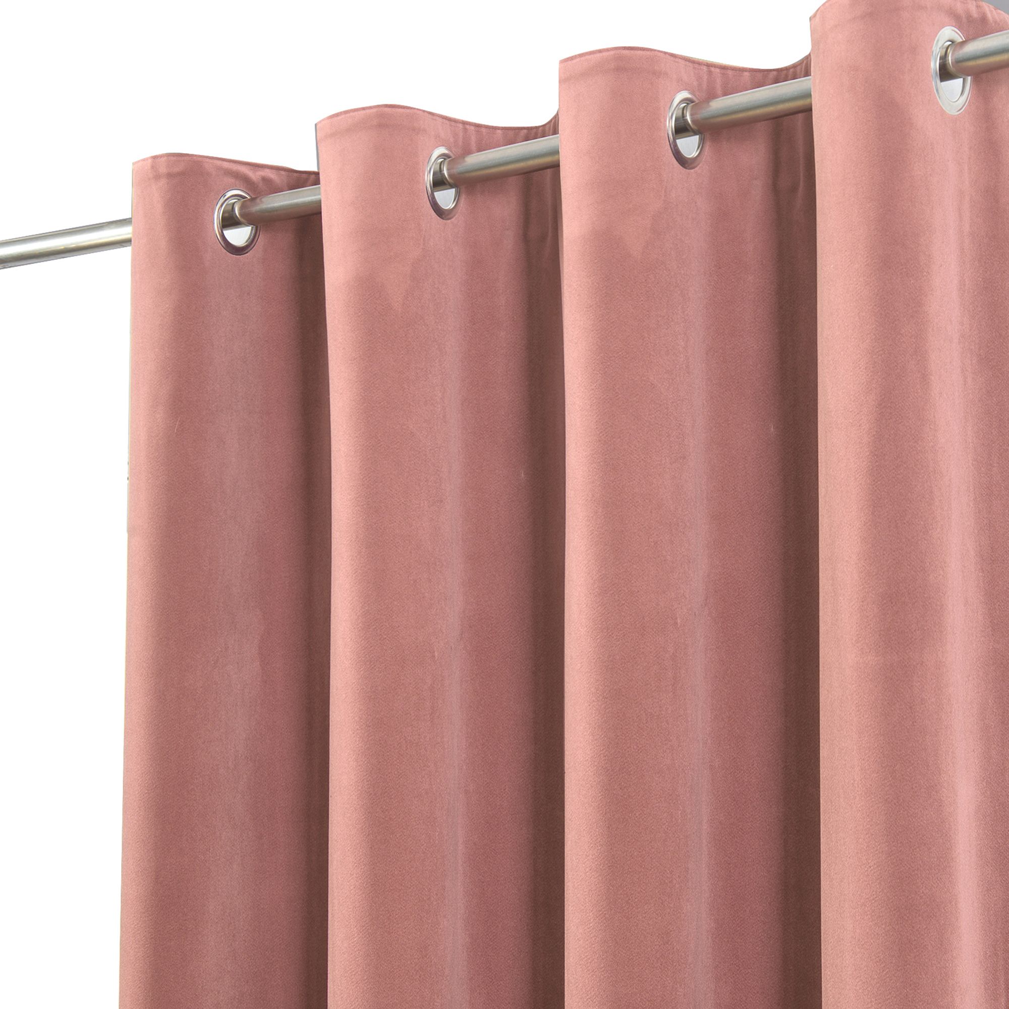 Valgreta Pink Velvet Lined Eyelet Curtain (W)22.8cm (L)22.8cm, Pair