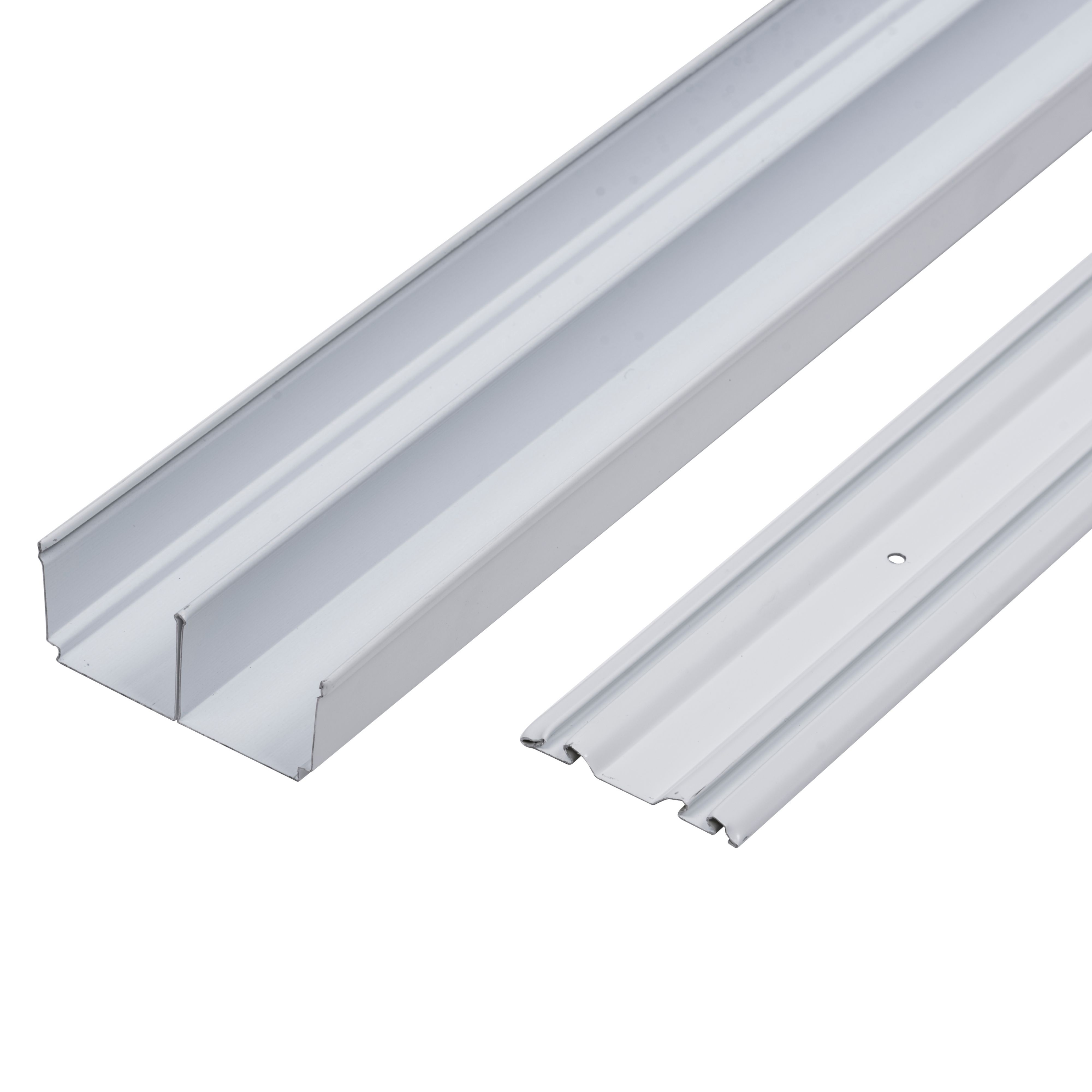 Valla White Sliding wardrobe door track (L)1500mm DIY at B&Q