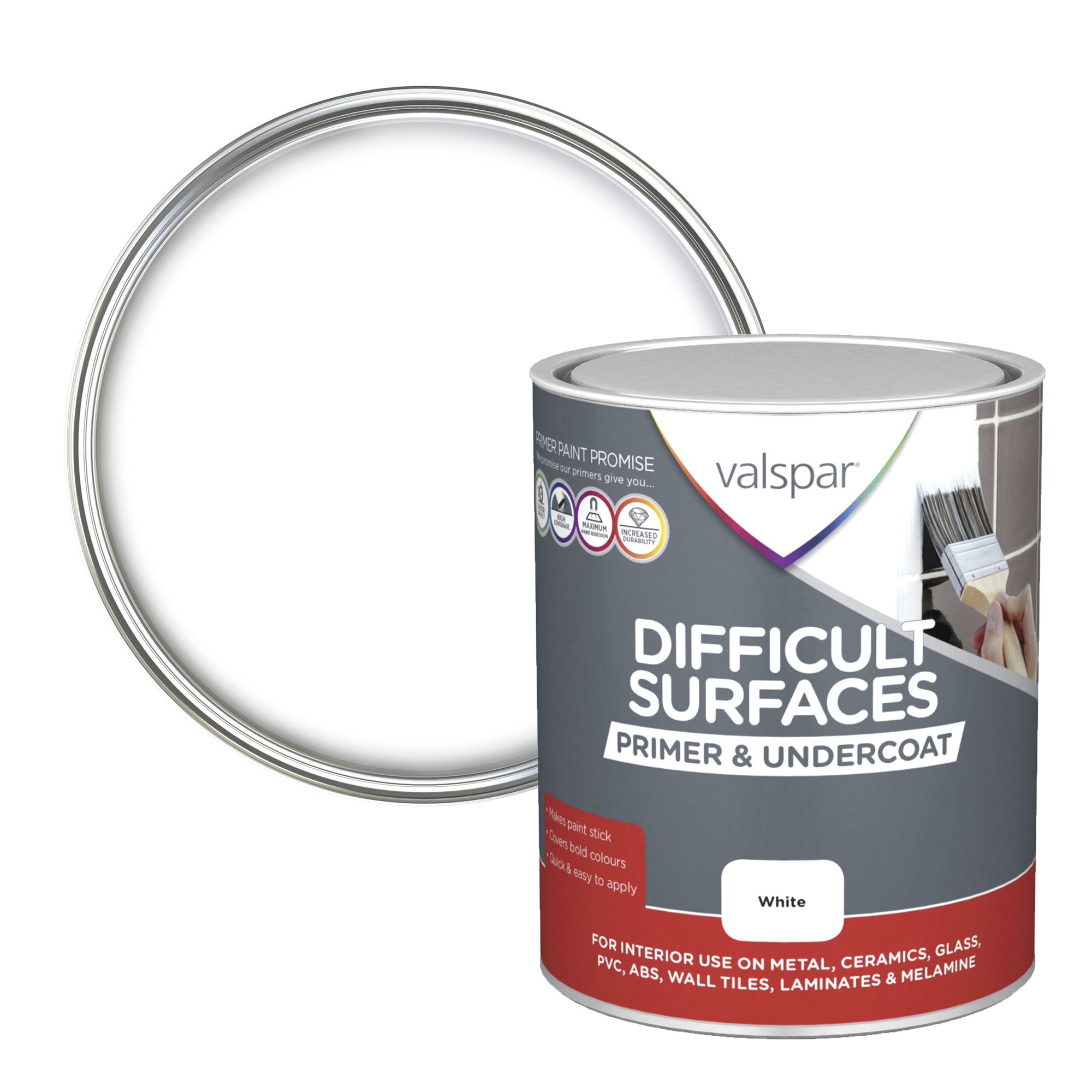 Valspar Difficult Surfaces White Multi-surface Primer & undercoat, 750ml