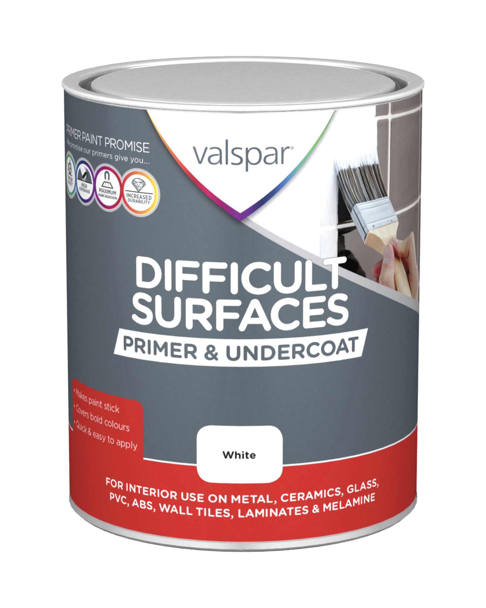 Valspar Difficult Surfaces White Multi-surface Primer & undercoat, 750ml