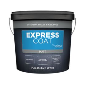 Valspar Express Coat Pure Brilliant White Matt Emulsion paint, 10L