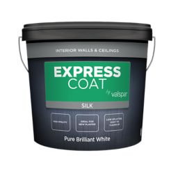 Valspar Express Coat Pure Brilliant White Silk Emulsion paint, 10L