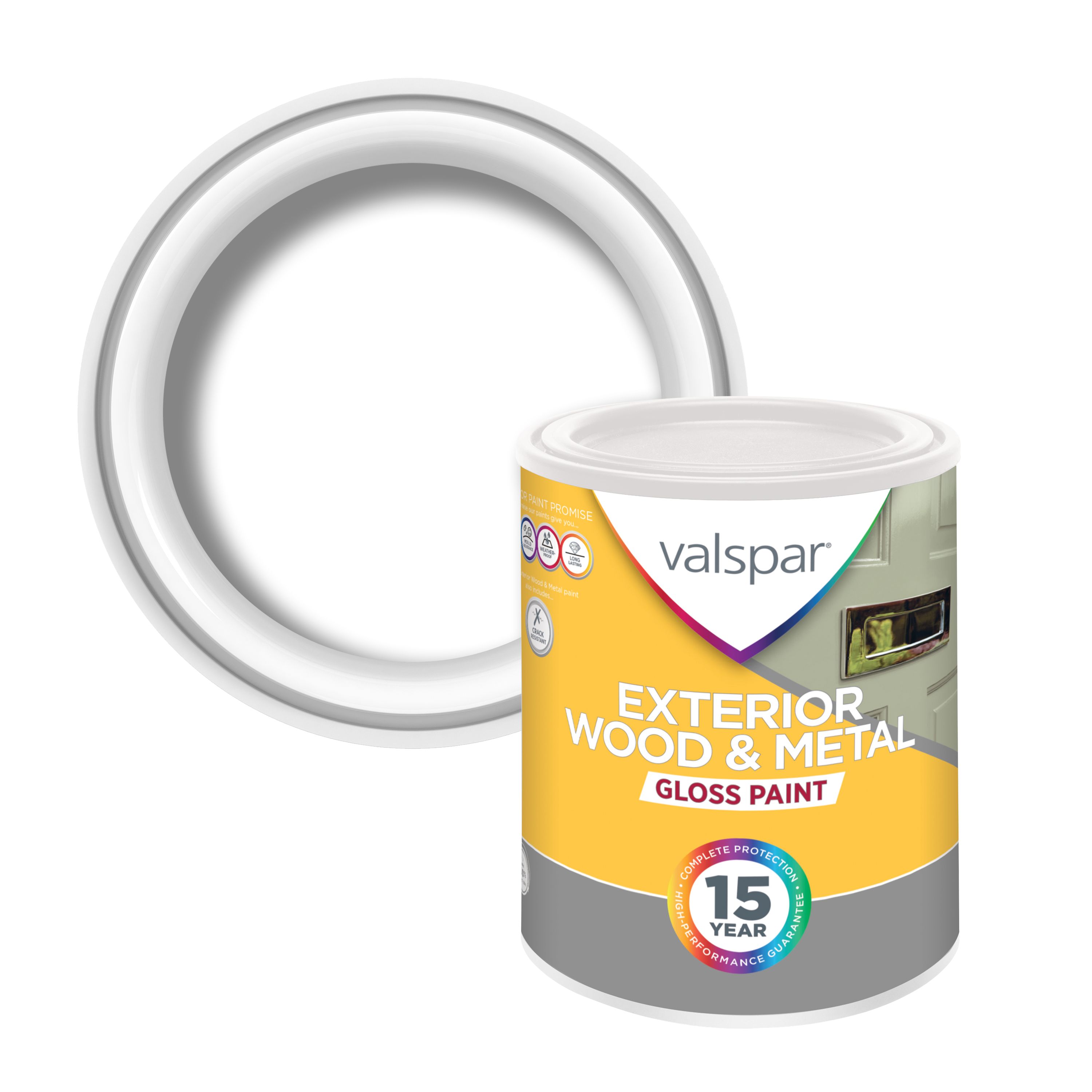 Valspar Exterior Metal & wood Gloss Paint & primer, Base 1, 1L