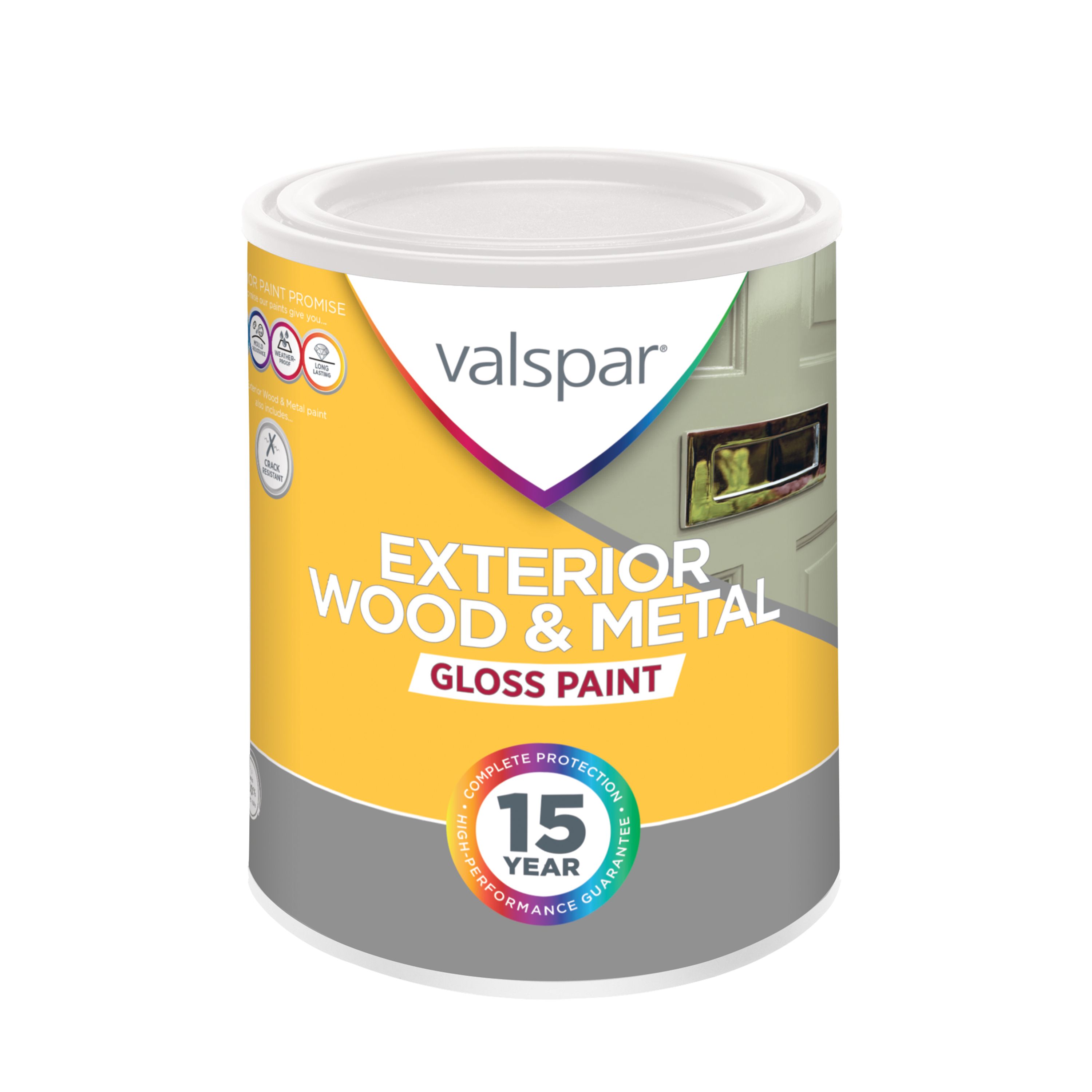 Valspar Exterior Metal & wood Gloss Paint & primer, Base 1, 1L