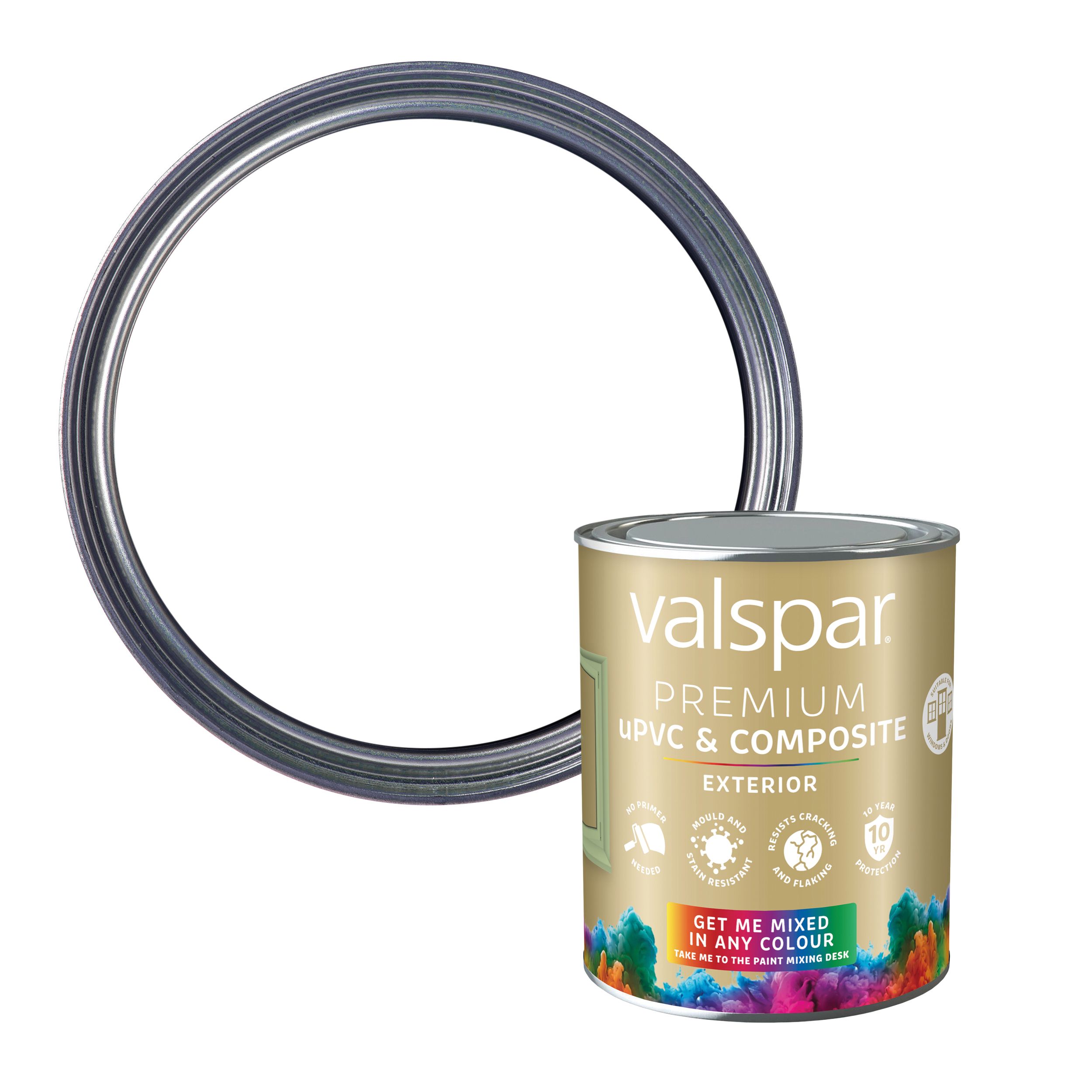 Valspar Premium Exterior uPVC & composite Multi-surface Satin Paint, Base 1, 750ml