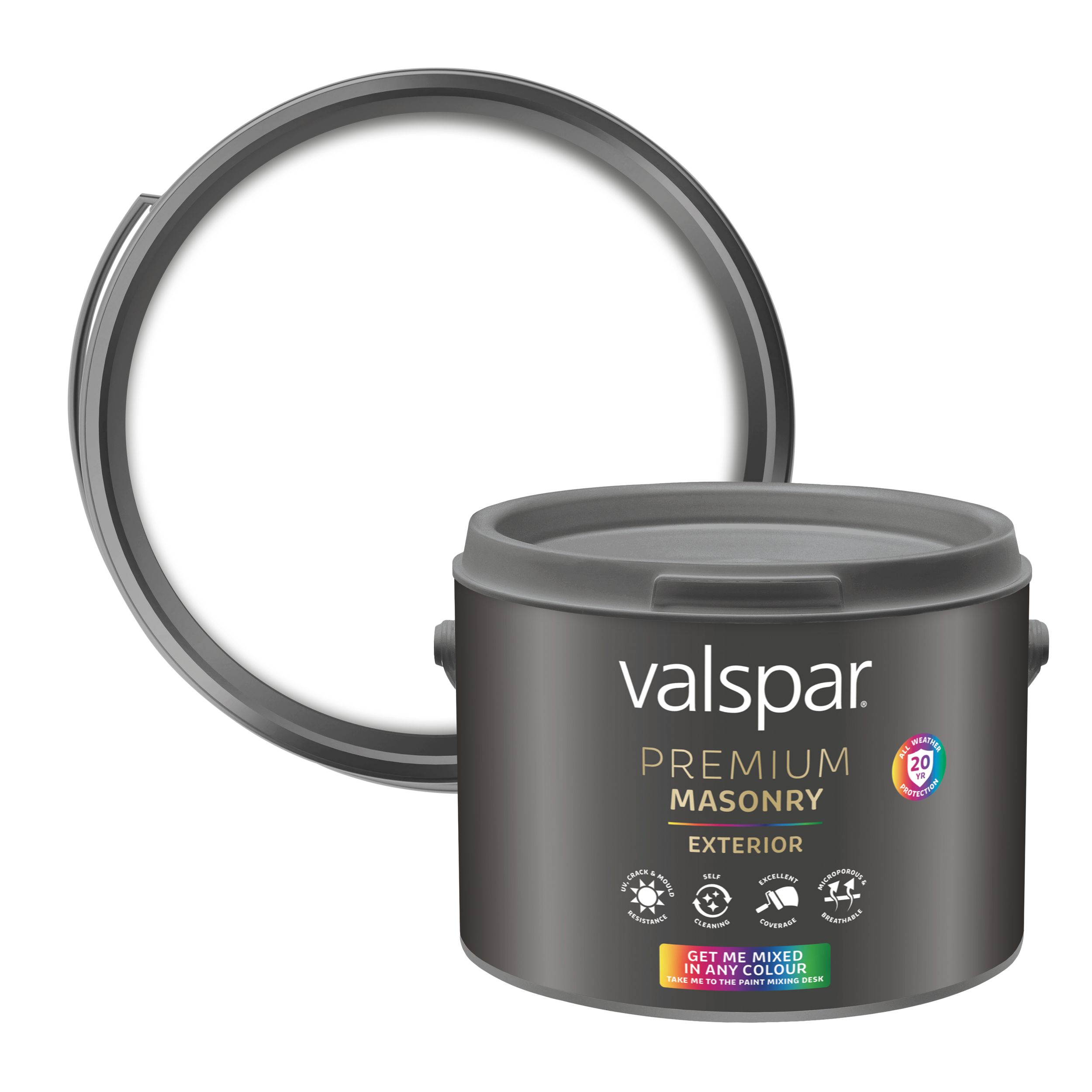 Valspar Premium Masonry Exterior Basecoat, Base 2, 2.5L Stone Terrace