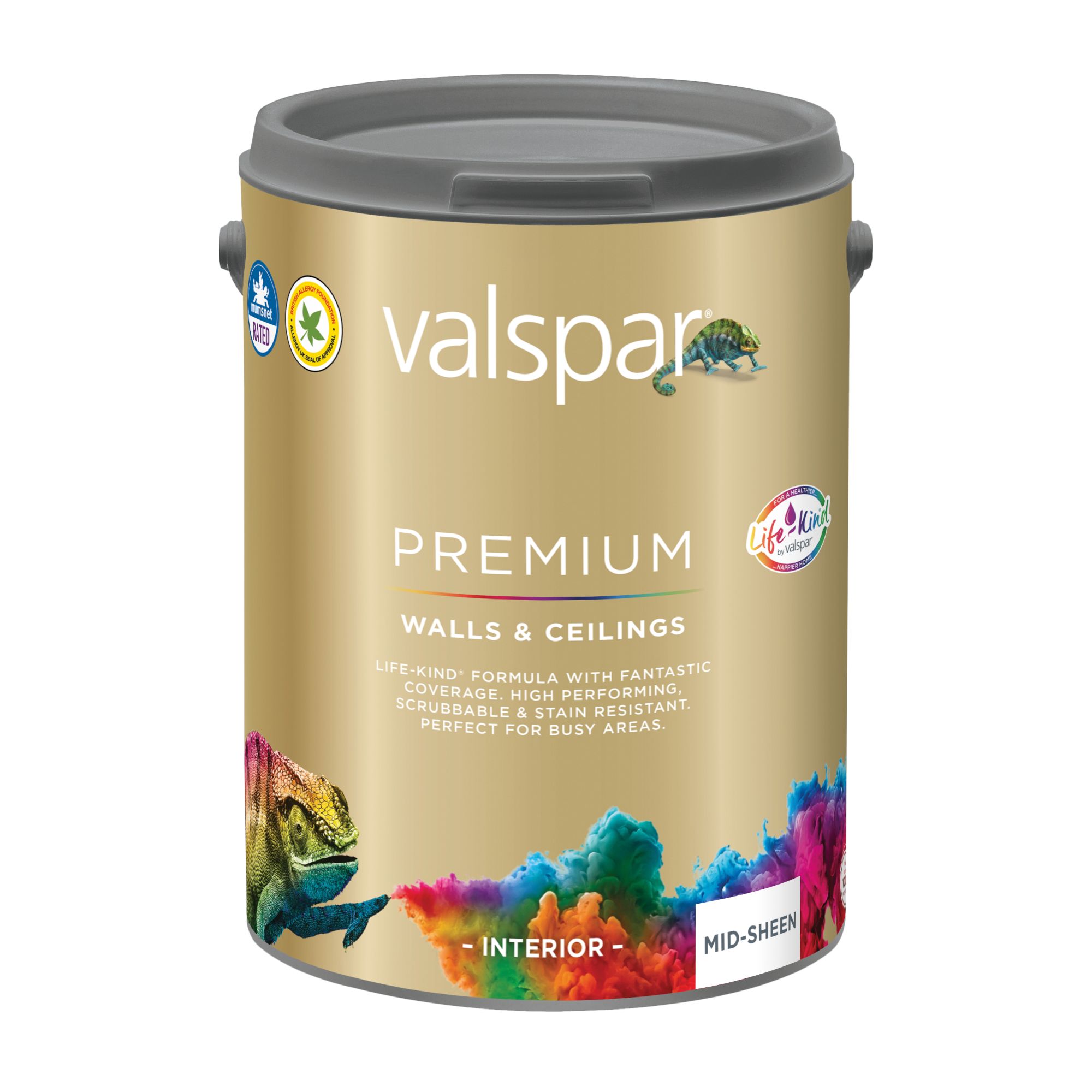 Valspar Premium Walls & Ceilings Interior Mid sheen Emulsion, Base A, 5L