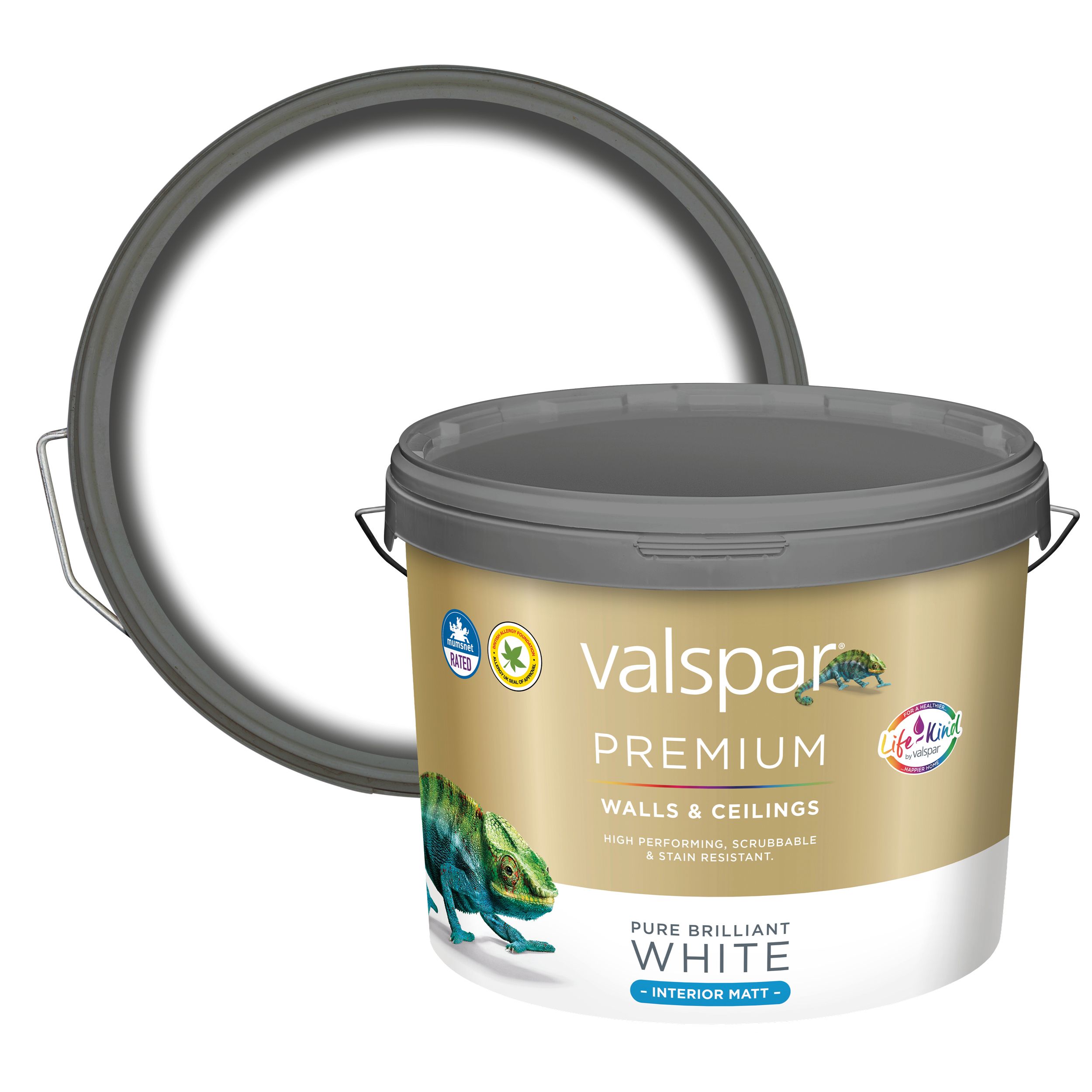 Valspar Premium Walls & Ceilings Pure Brilliant White Matt Emulsion ...