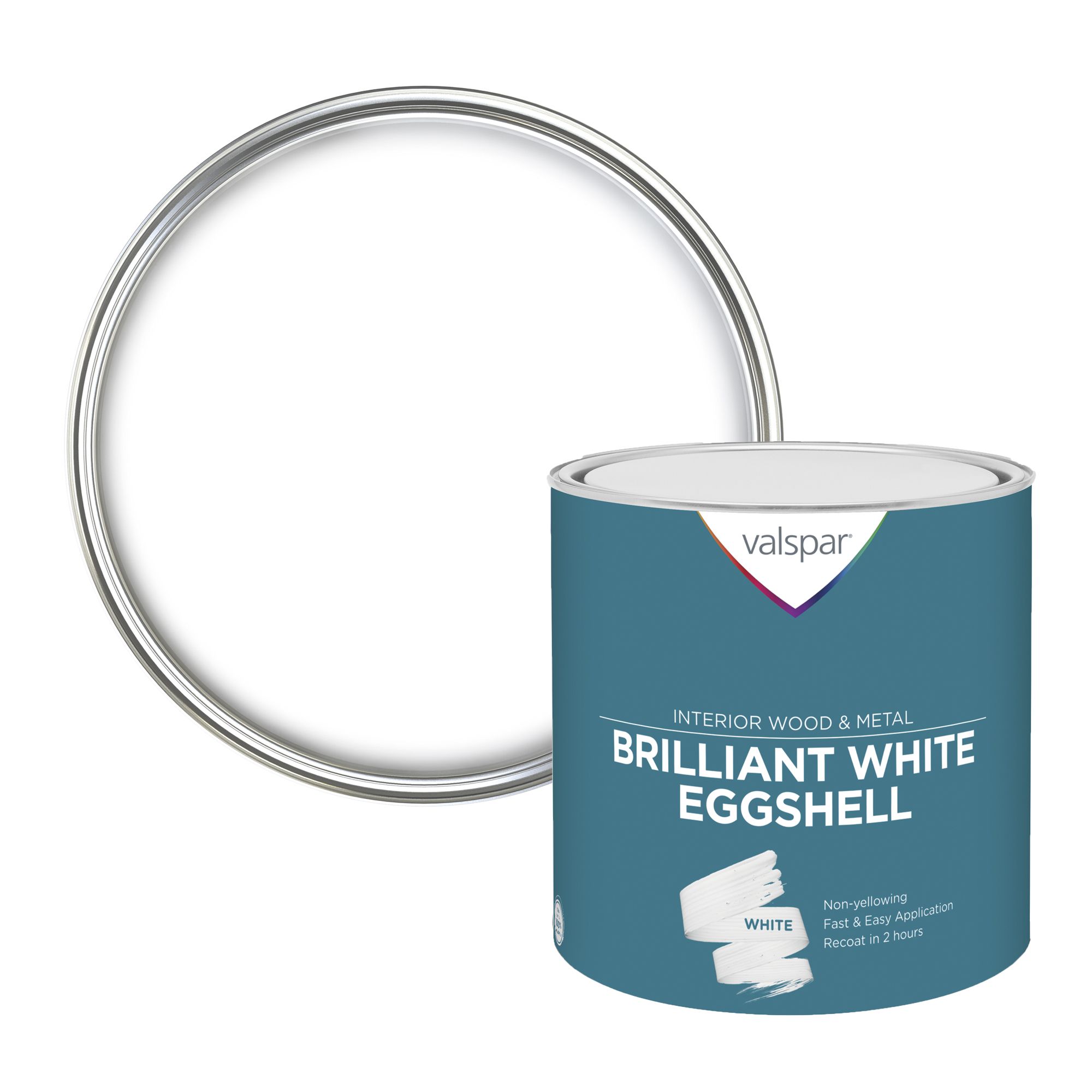 Valspar Pure brilliant white Eggshell Metal & wood paint, 2.5L DIY at B&Q