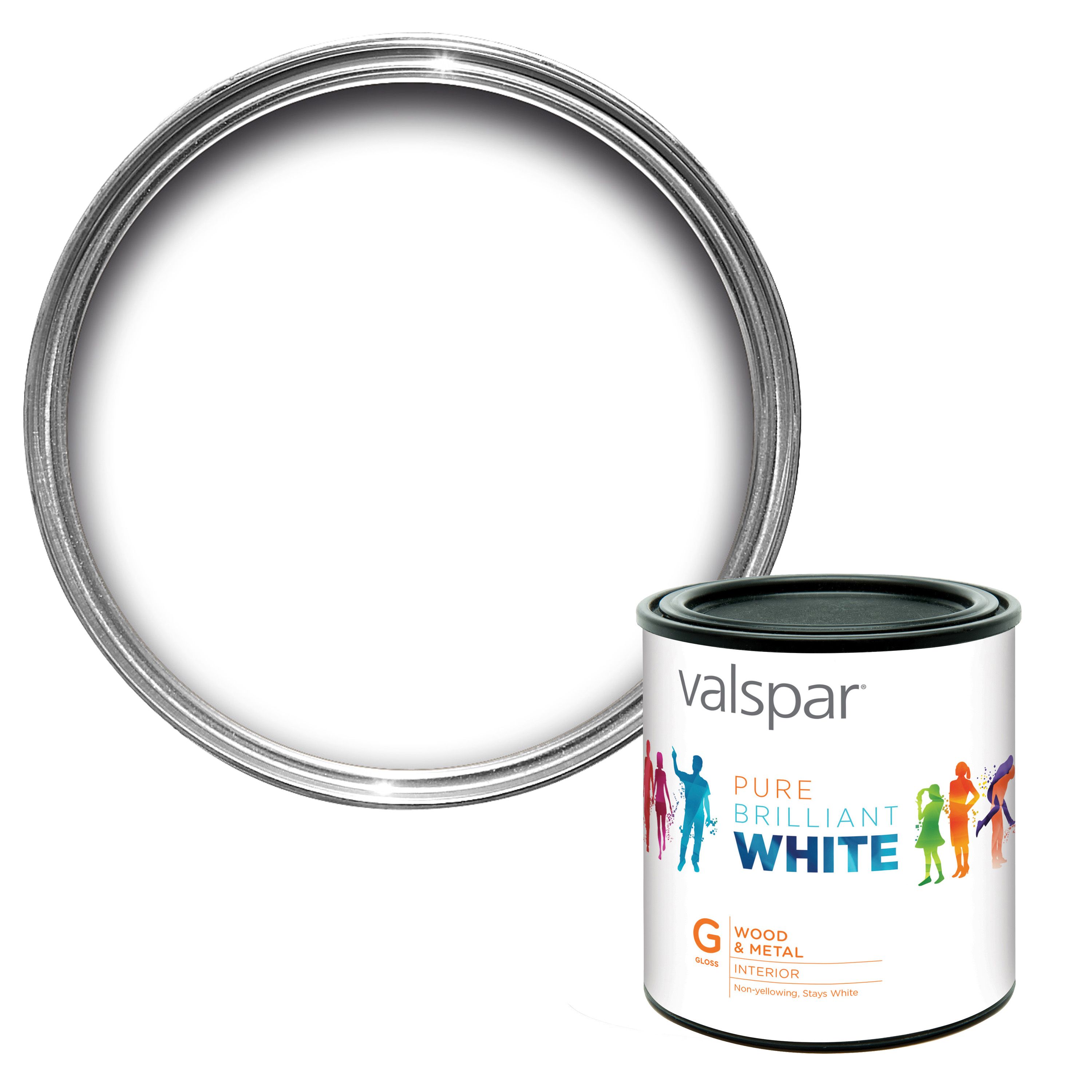 Valspar Pure brilliant white Gloss Wood & metal paint 1L | DIY at B&Q