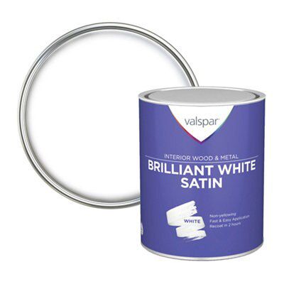 Valspar Pure Brilliant White Satin Metal Wood Paint 0 75L DIY At B Q   Valspar Pure Brilliant White Satin Metal Wood Paint 0 75l~5055018169473 02c Bq