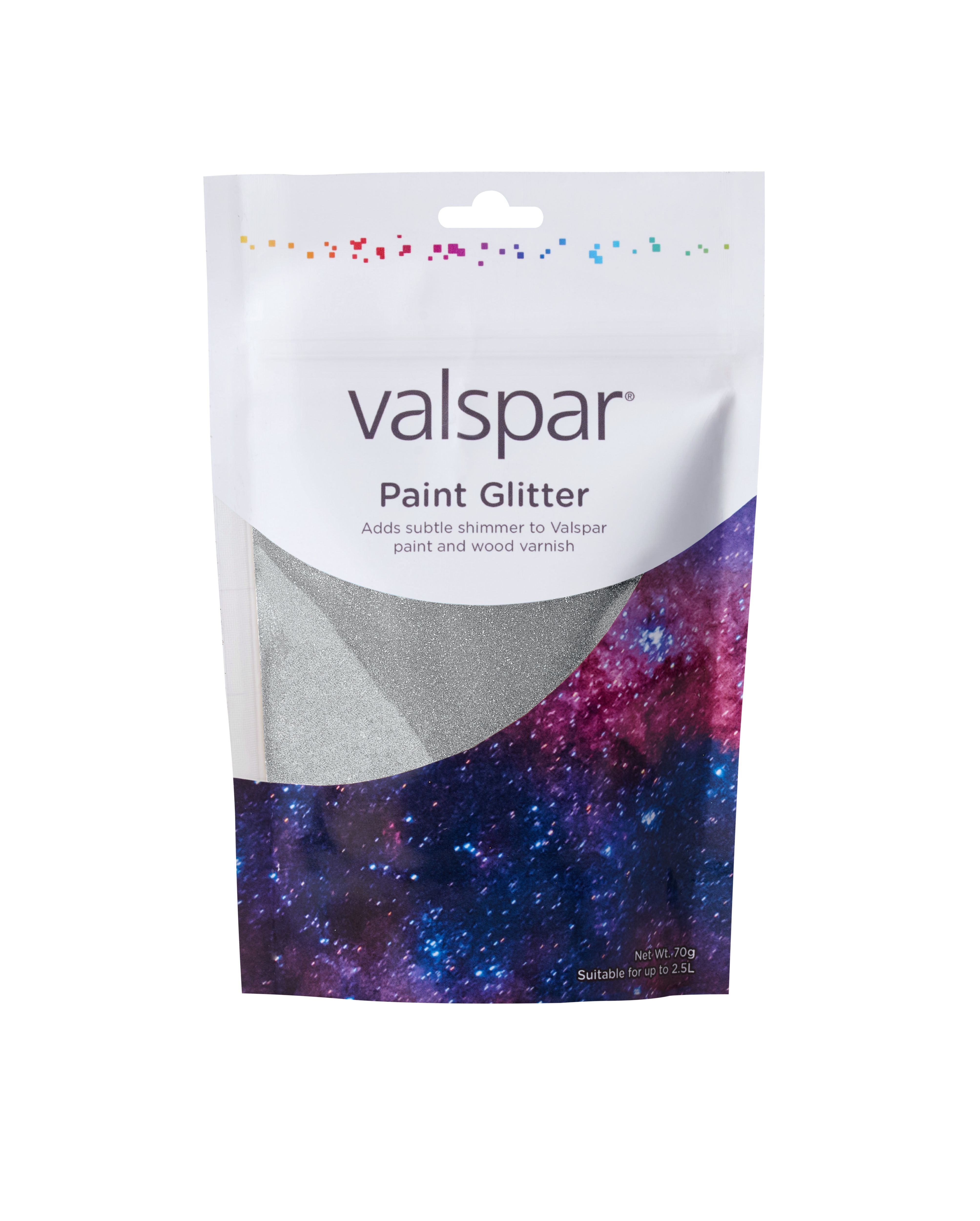 Valspar Silver Effect Paint Glitter Packet 70g Diy At B Q