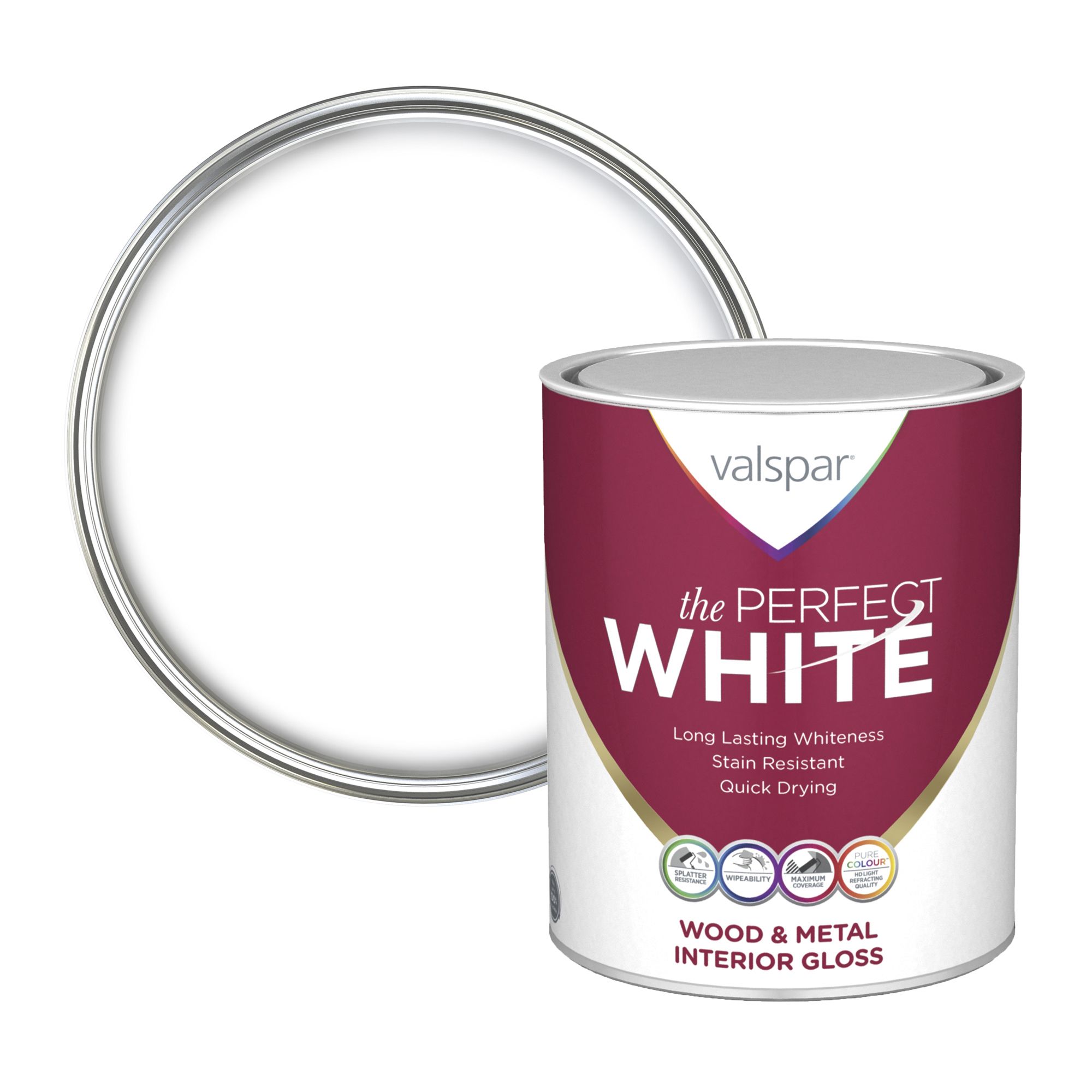 Valspar The perfect white Gloss Metal & wood paint, 0.75L DIY at B&Q