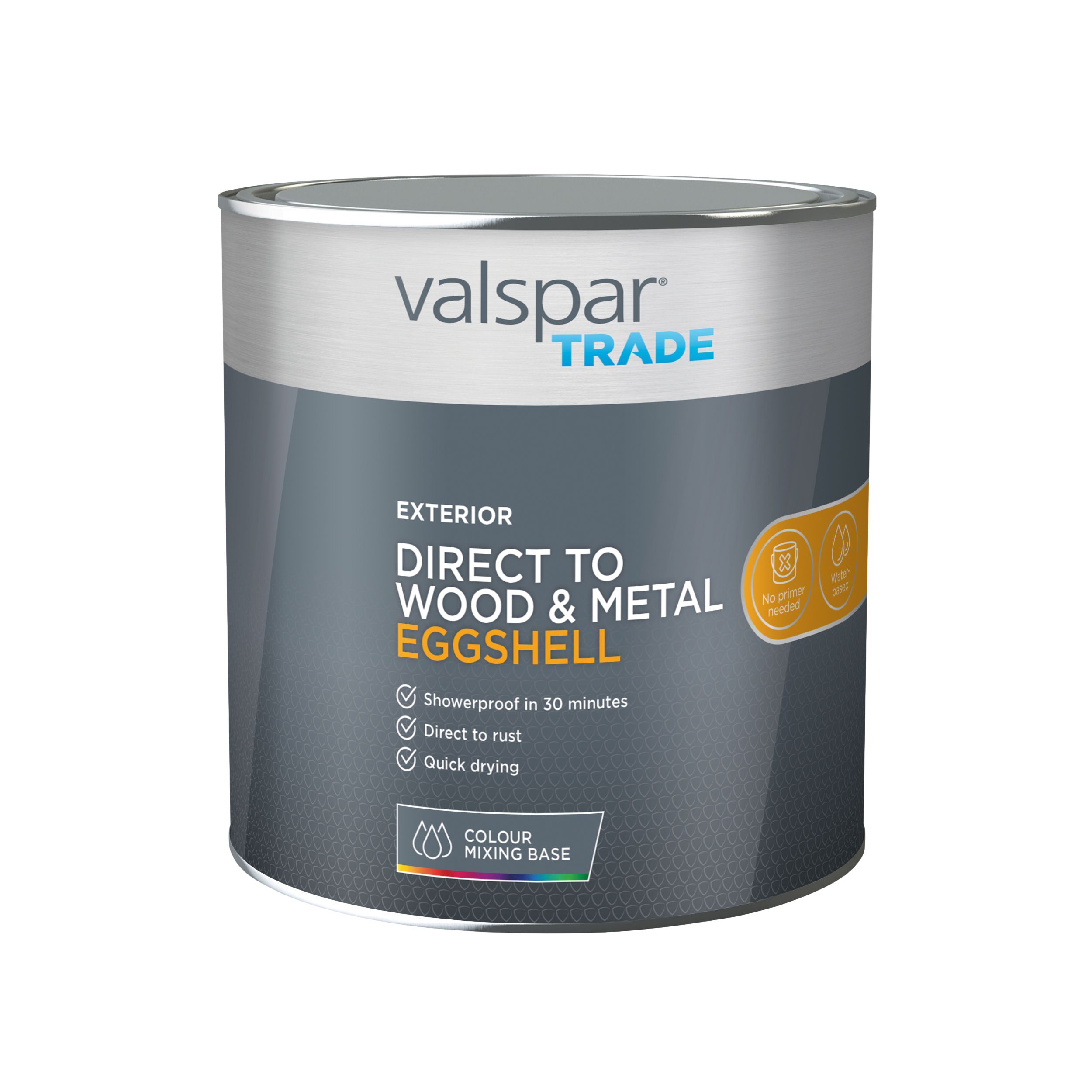 Valspar Trade Exterior Direct to Wood & Metal Eggshell Paint, Base 1, 2.5L