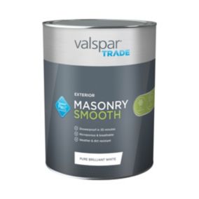 Valspar Trade Exterior Pure Brilliant White Matt Masonry paint, 5L Tin