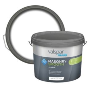 Valspar Trade Exterior Pure Brilliant White Smooth Matt White Masonry paint, 10L Tub