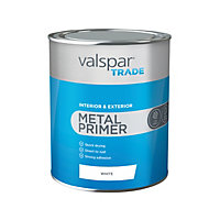 Valspar Trade Interior & Exterior White Matt Metal Primer, 1L
