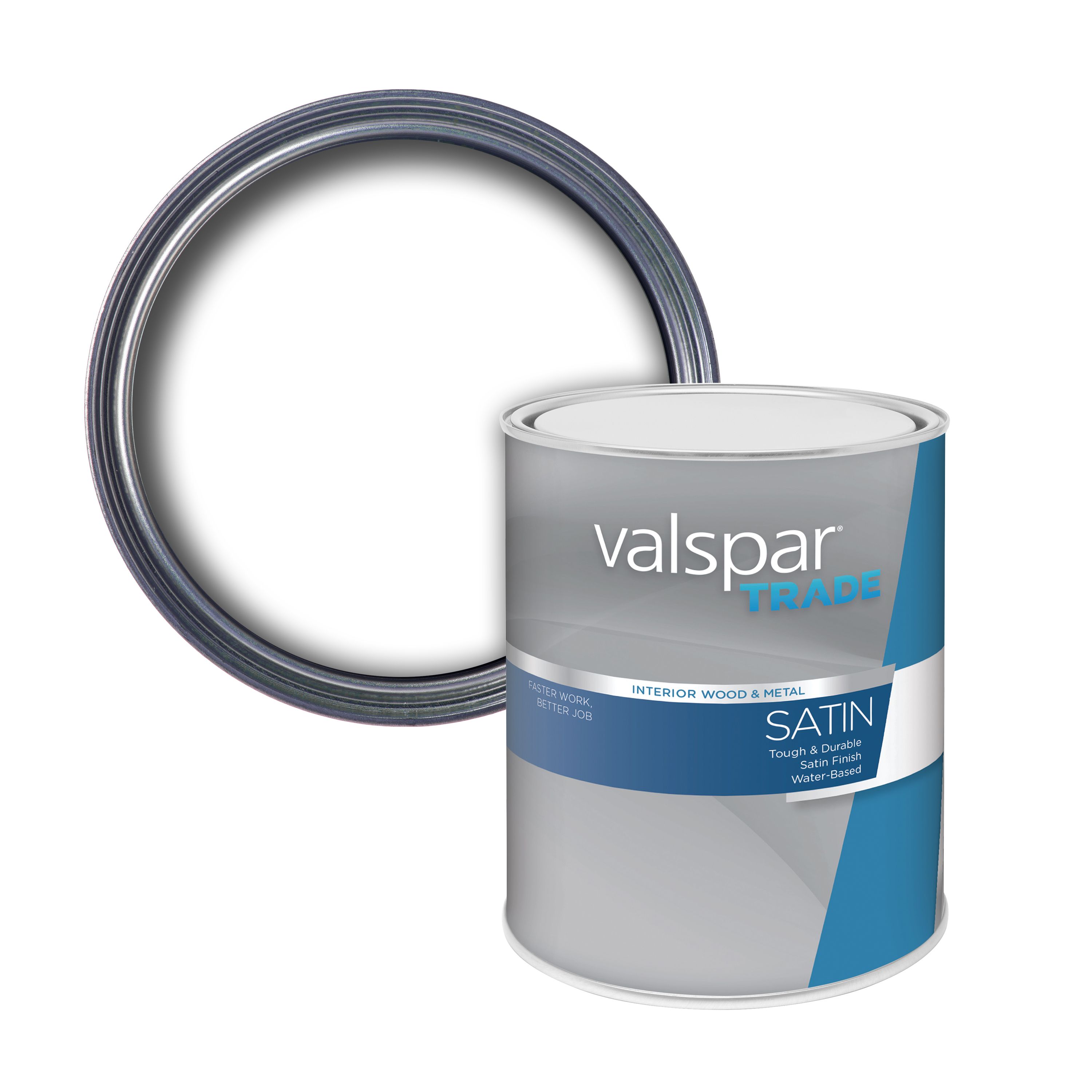 Valspar Trade Interior Metal & wood Satinwood Paint & primer, Base A