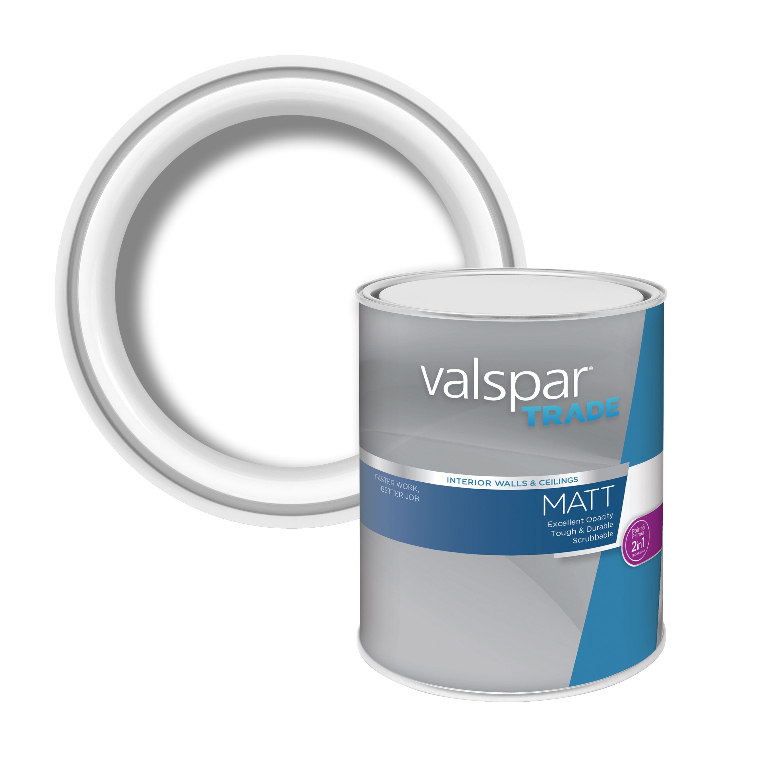 Valspar Trade Interior Wall & ceiling Matt Emulsion, Base B, 1L DIY