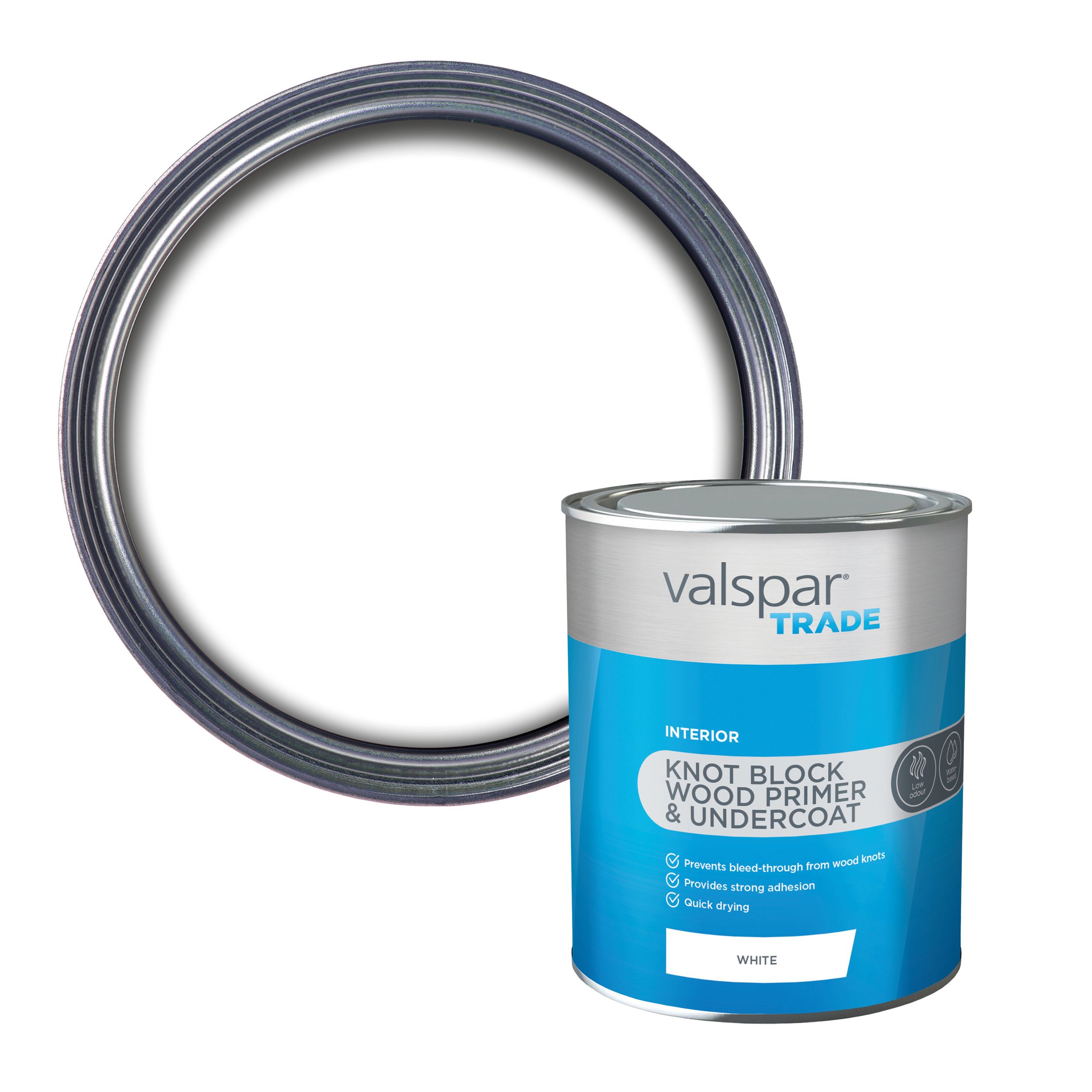 Valspar Trade Knot Block White Matt Wood Primer, 1L