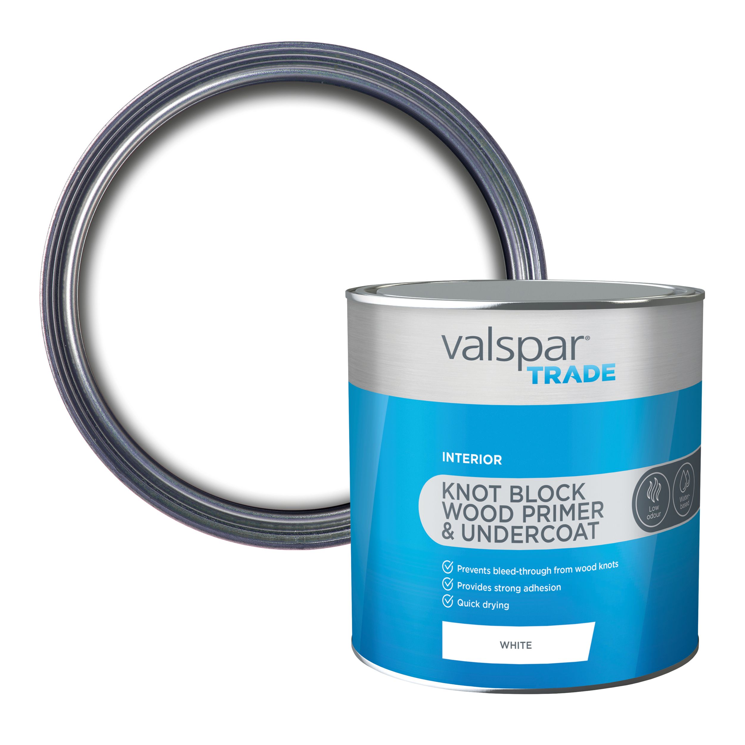 Valspar Trade Knot Block White Matt Wood Primer, 2.5L