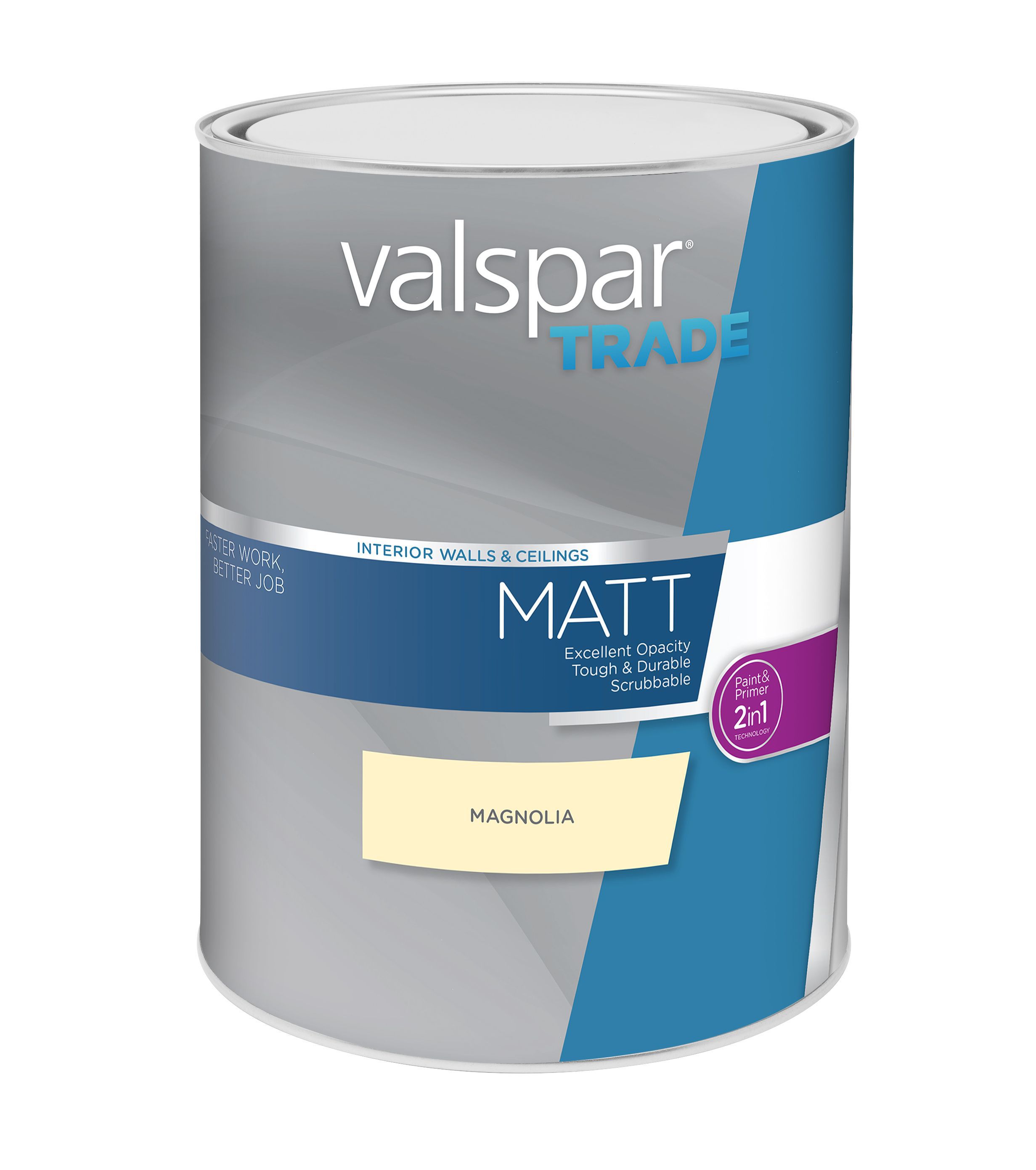 Valspar Trade Magnolia Matt Emulsion paint, 5L
