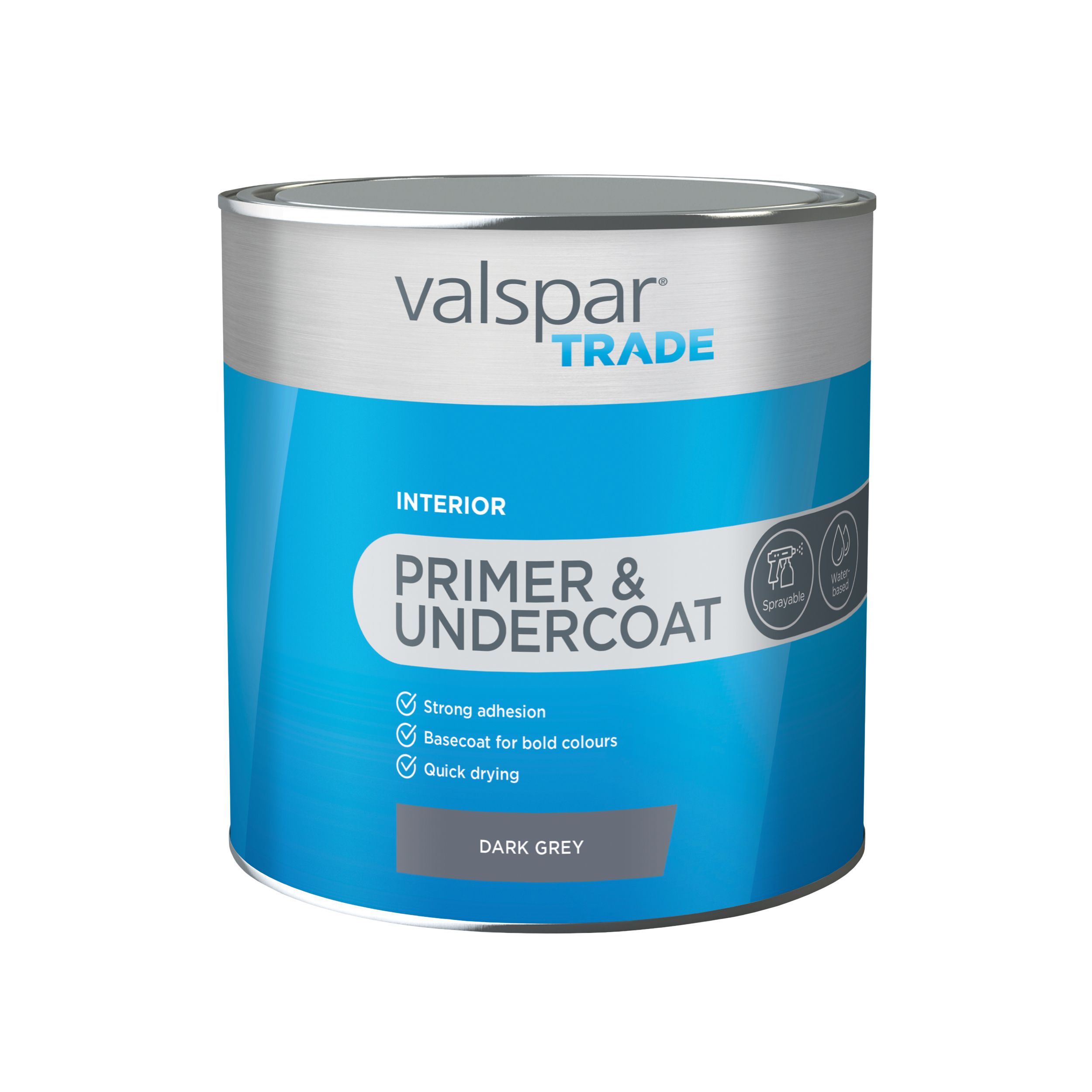 Valspar Trade Primer & Undercoat Dark grey Matt Wood Primer, 2.5L
