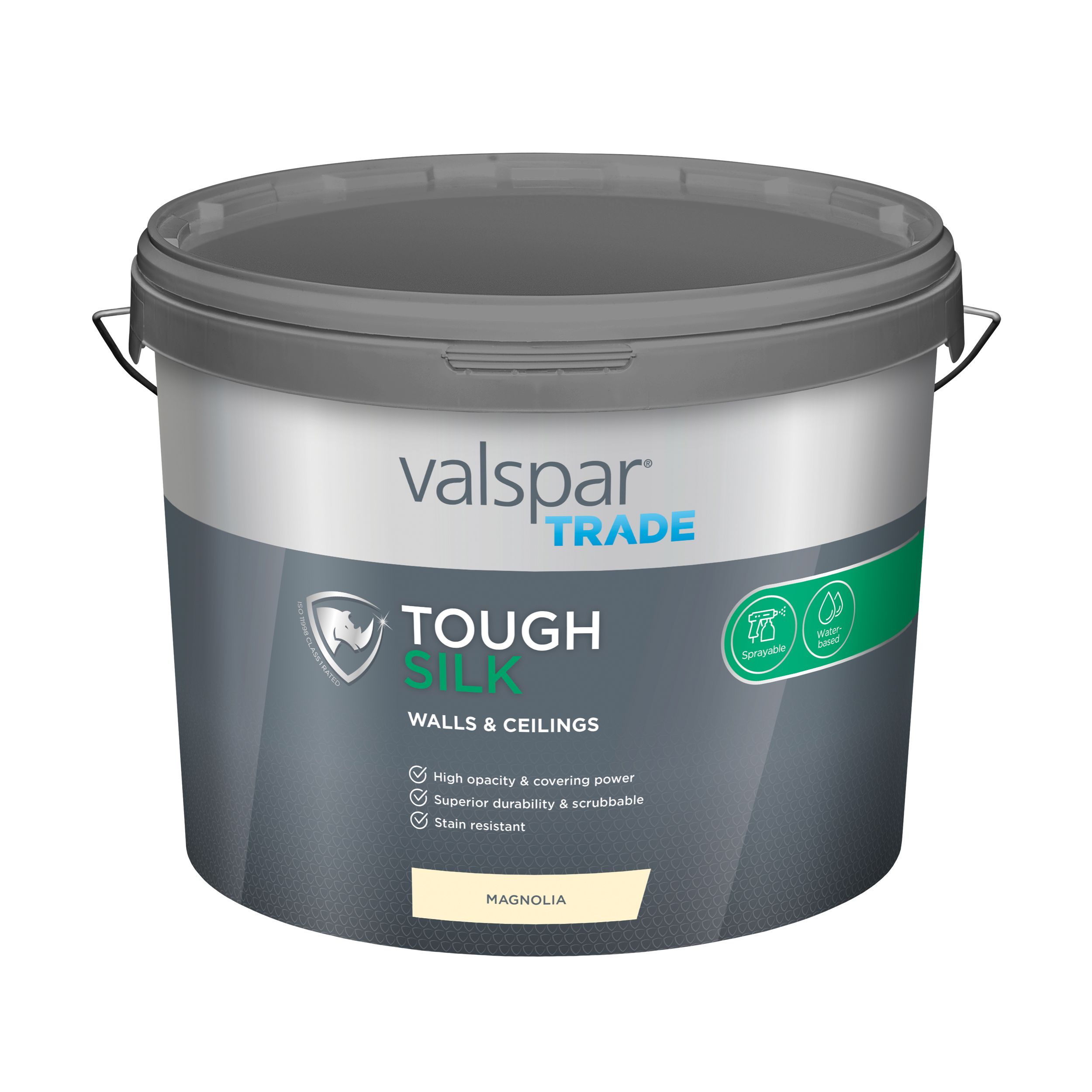Valspar Trade Tough Magnolia Silk Emulsion paint, 10L