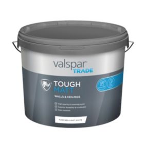 Valspar Trade Tough Pure Brilliant White Matt Emulsion paint, 10L
