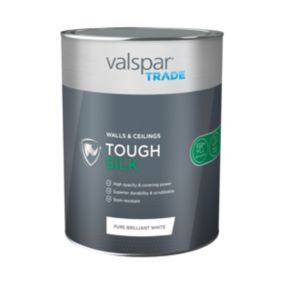 Valspar Trade Tough Pure Brilliant White Silk Emulsion paint, 5L